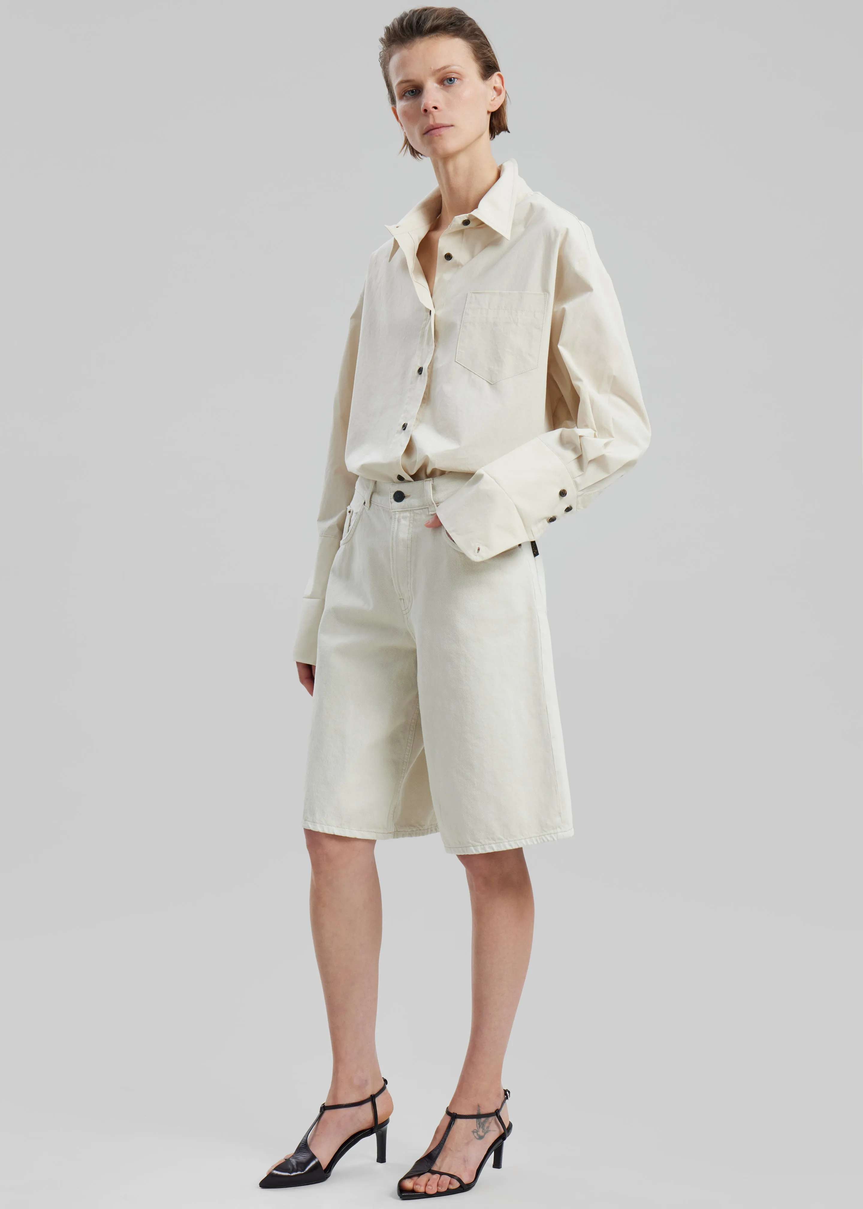 Zuri Boxy Button Up Shirt - Cream sold by Frankie Shop product image thumbnail 4