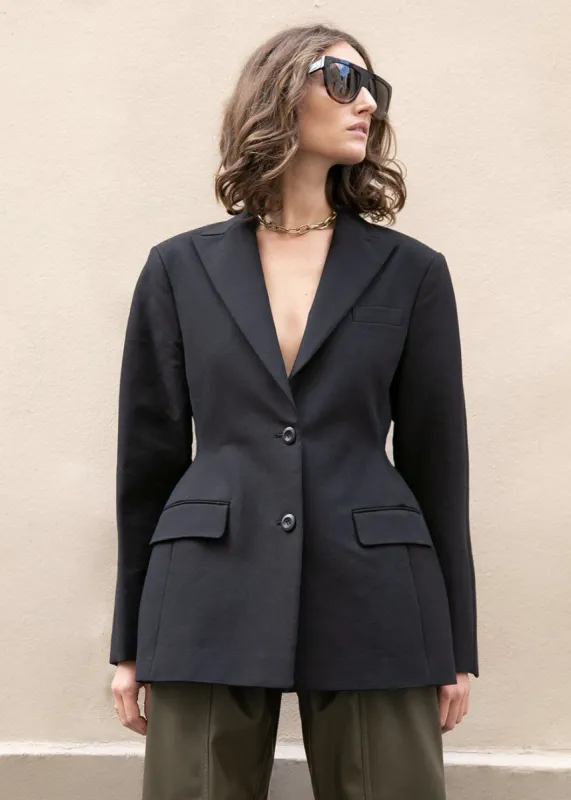 Colette Hourglass Blazer - Black sold by Frankie Shop