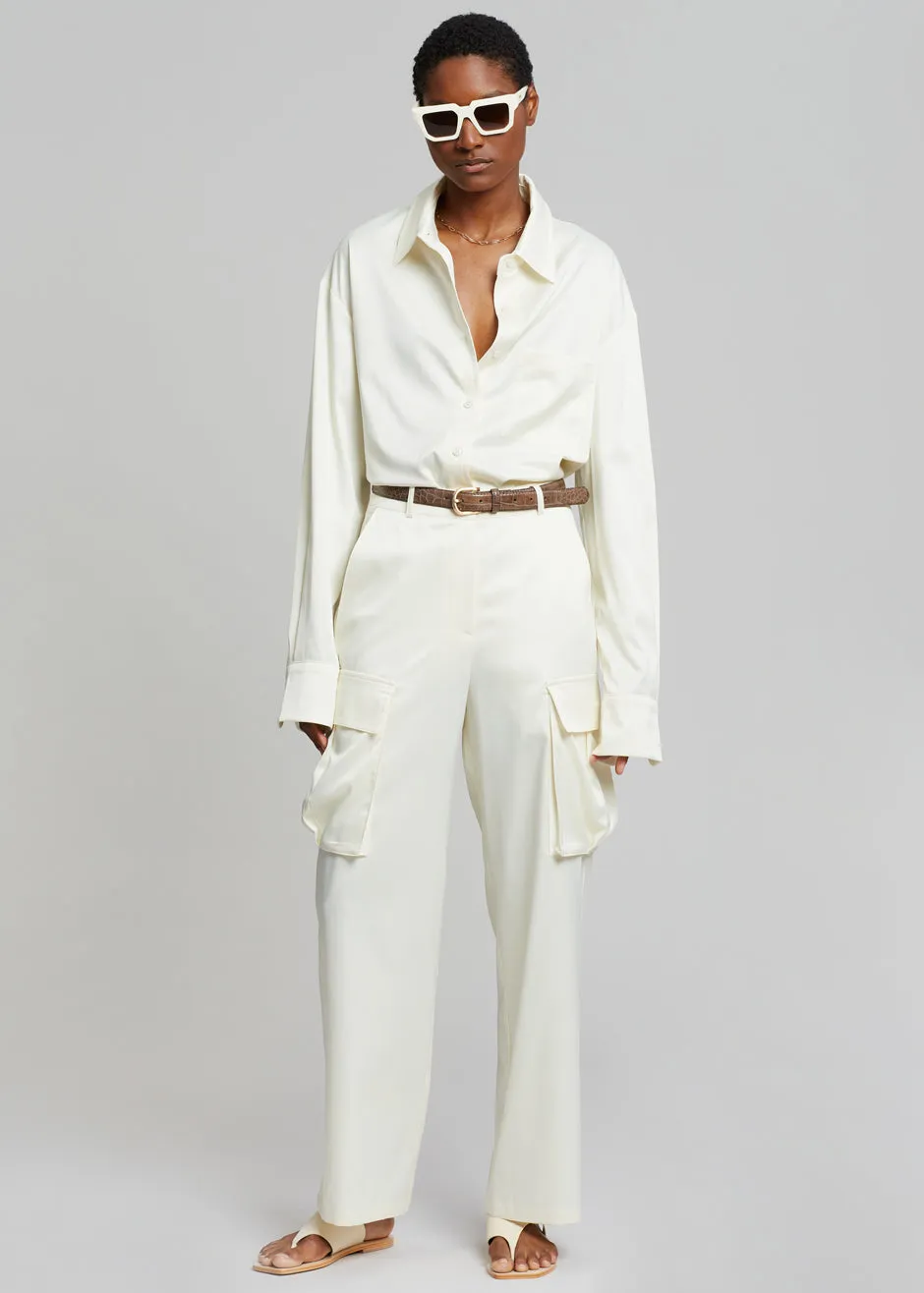 Lauren Silky Cargo Pants - Cream sold by Frankie Shop product image thumbnail 5