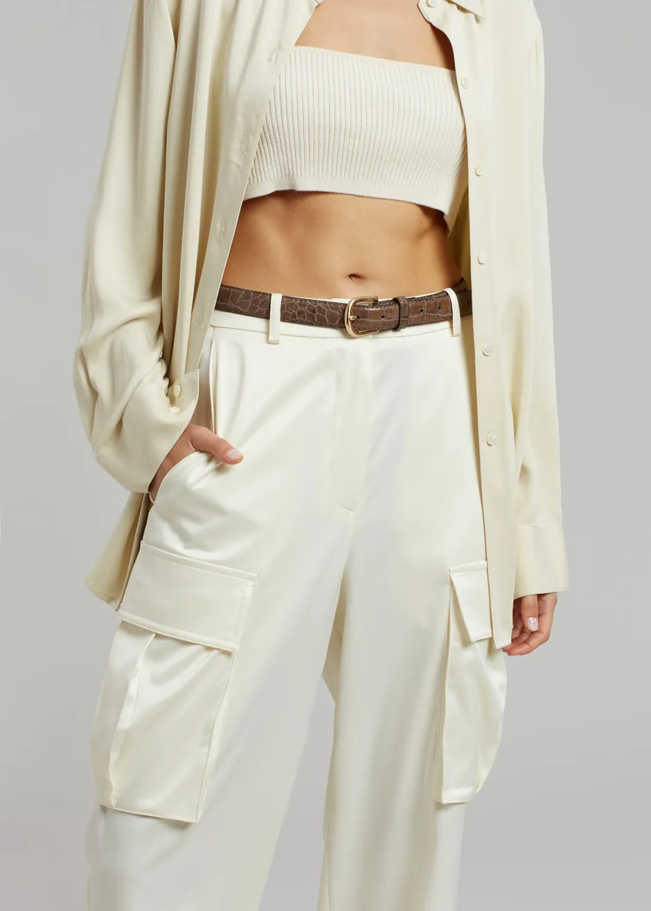 Lauren Silky Cargo Pants - Cream sold by Frankie Shop product image thumbnail 3