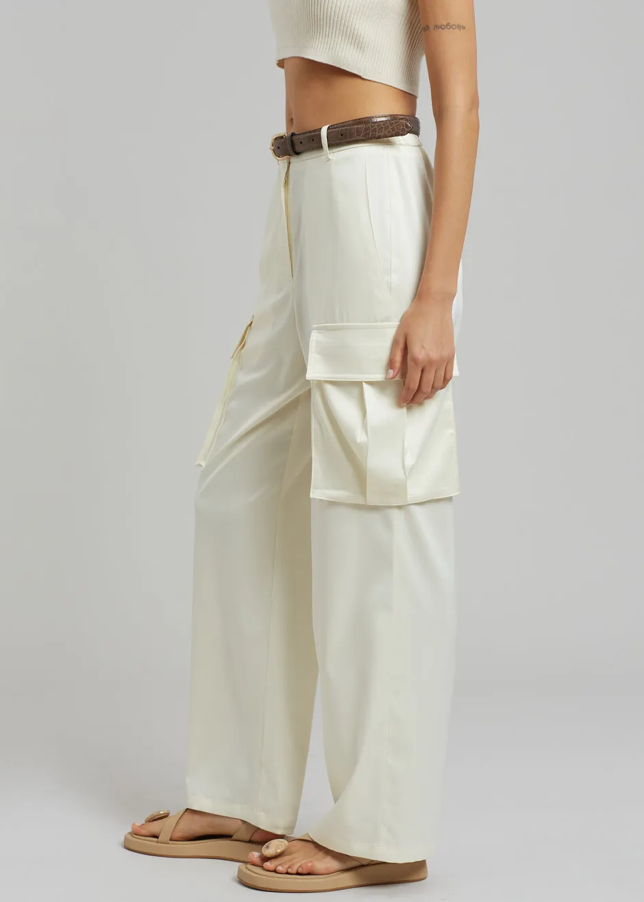 Lauren Silky Cargo Pants - Cream sold by Frankie Shop product image thumbnail 2