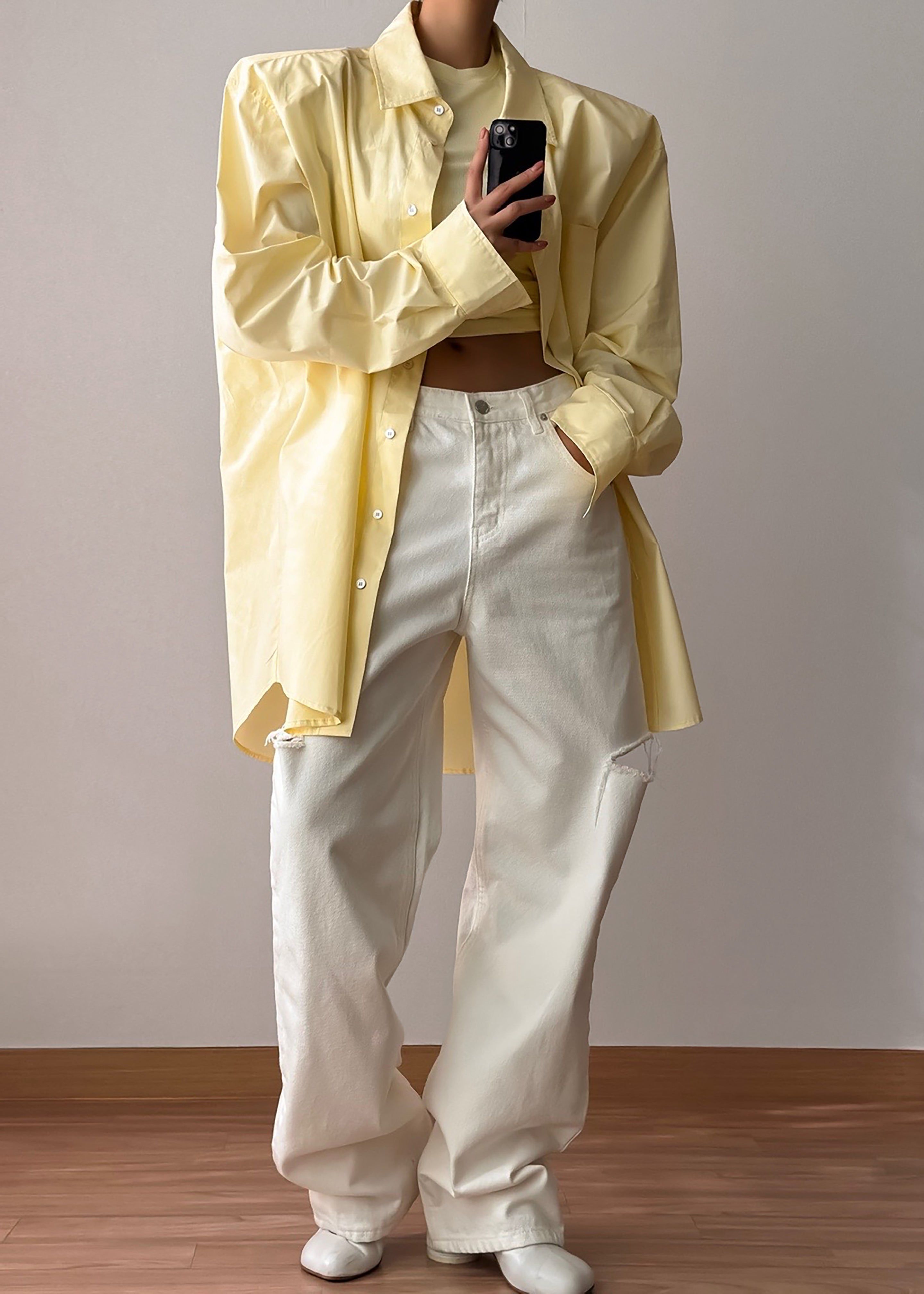 Panama Oversized Shirt - Lemon sold by Frankie Shop product image thumbnail 5