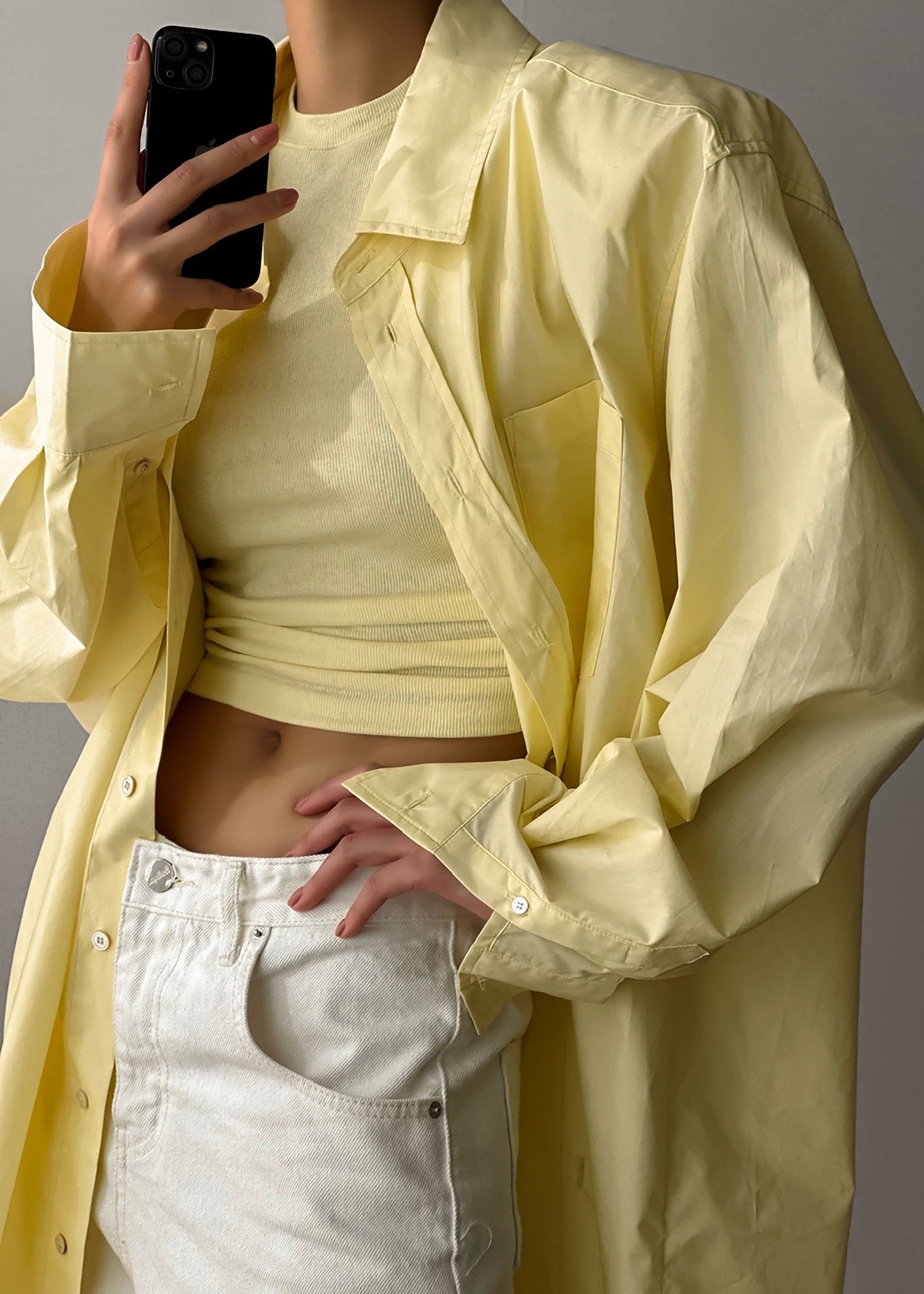 Panama Oversized Shirt - Lemon sold by Frankie Shop product image thumbnail 4