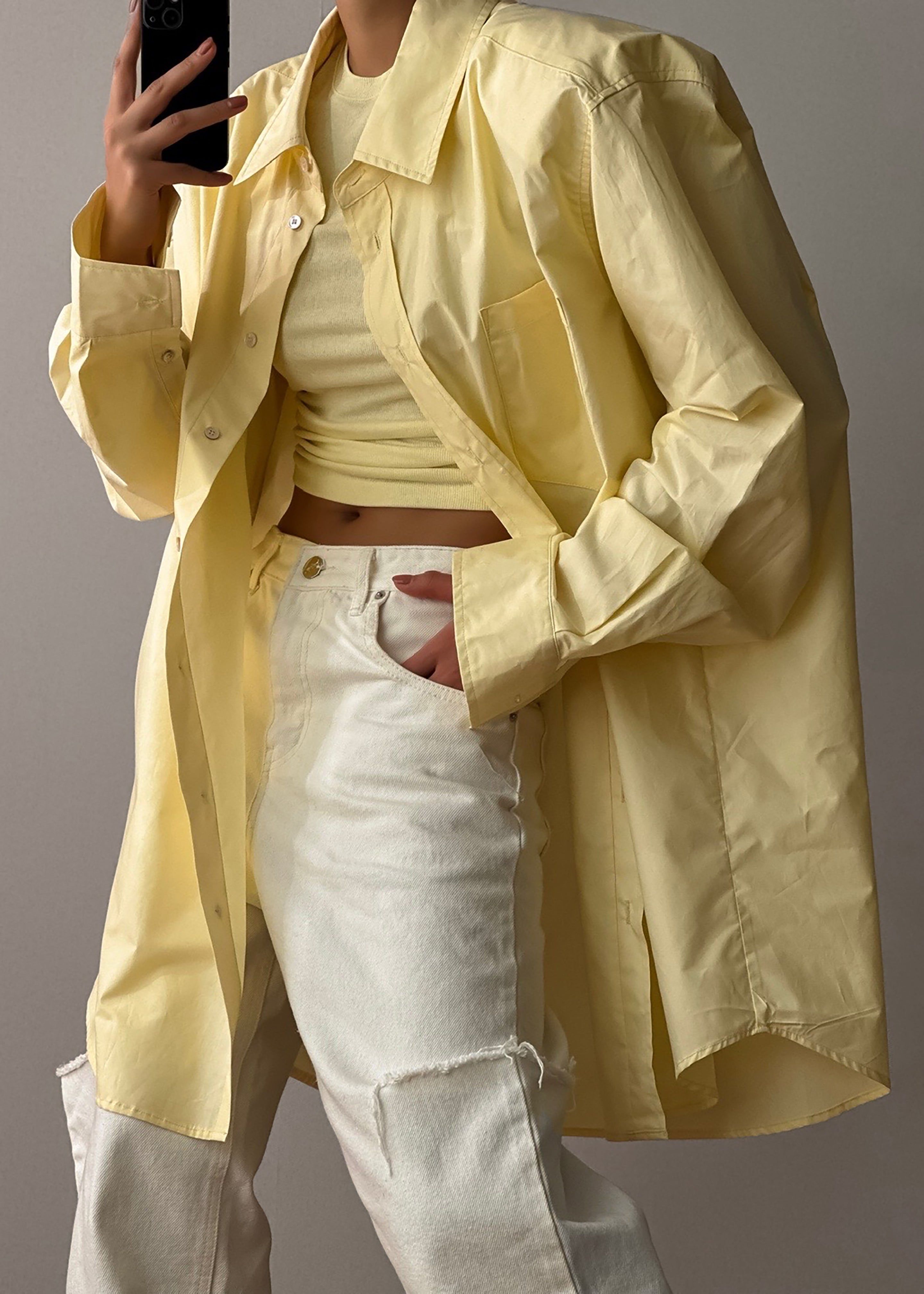 Panama Oversized Shirt - Lemon sold by Frankie Shop