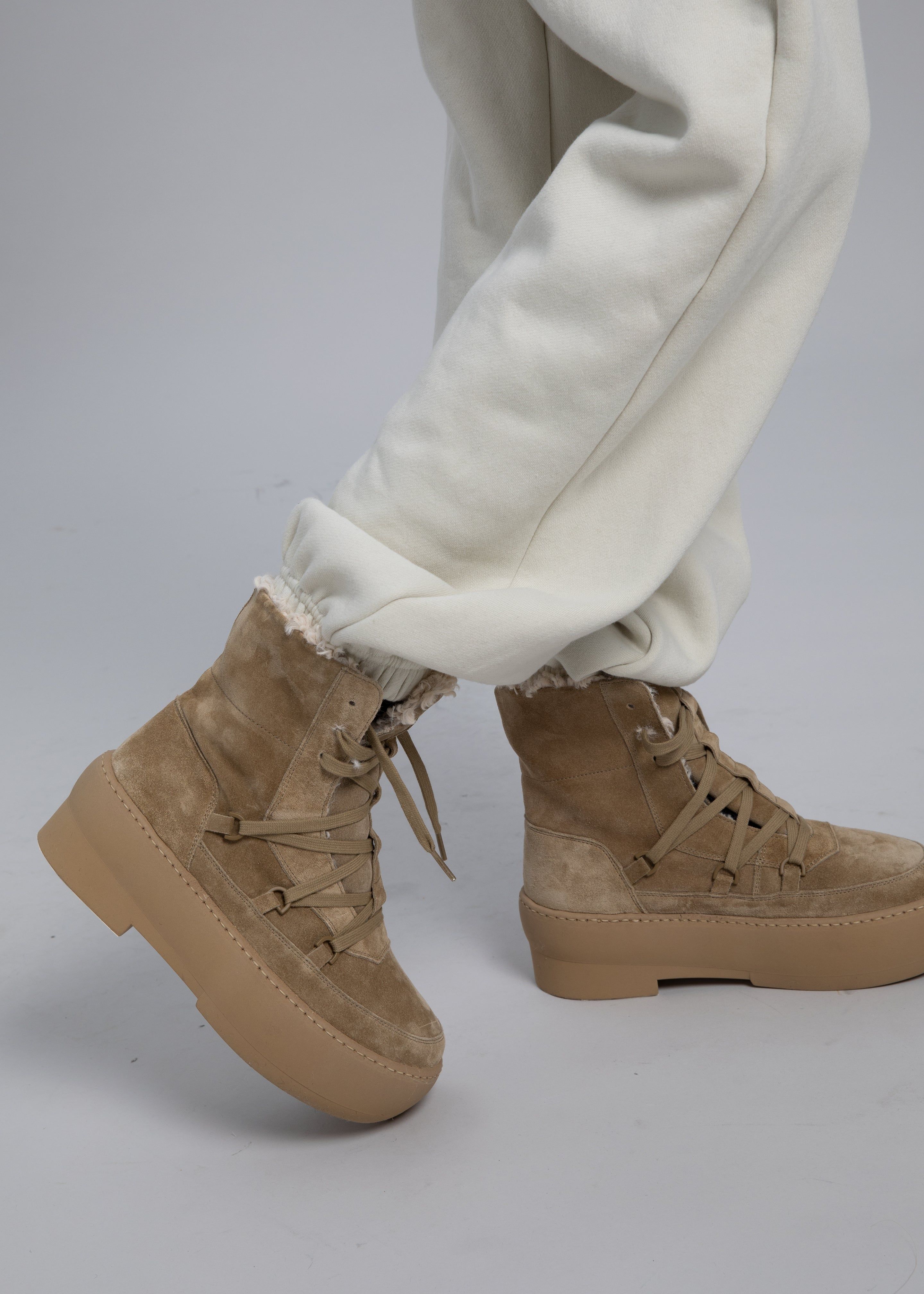 Gia Borghini 24 Lace Up Chunky Sole Bootie - Sand sold by Frankie Shop product image thumbnail 3