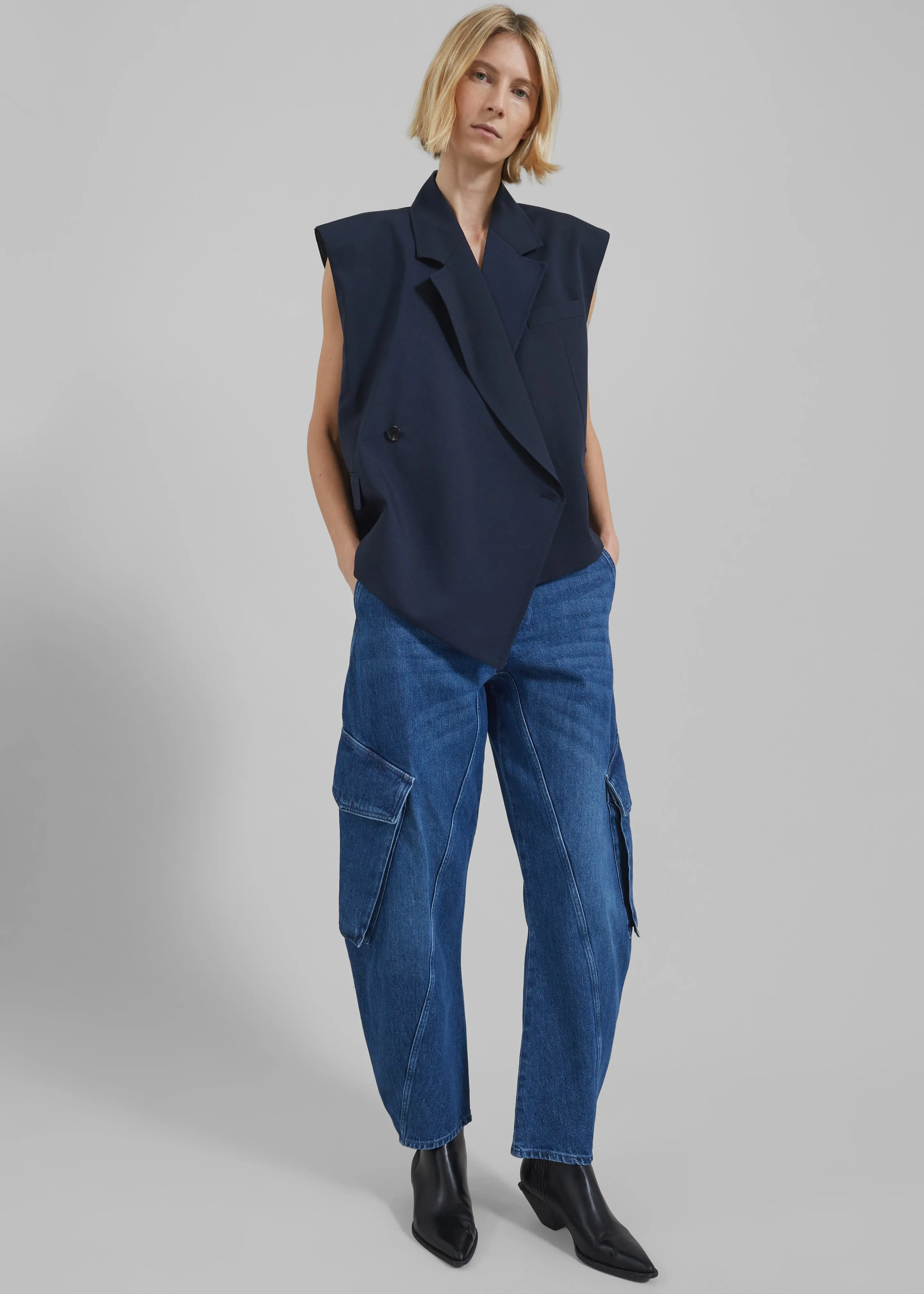 Alia Boxy Vest - Navy sold by Frankie Shop product image thumbnail 4