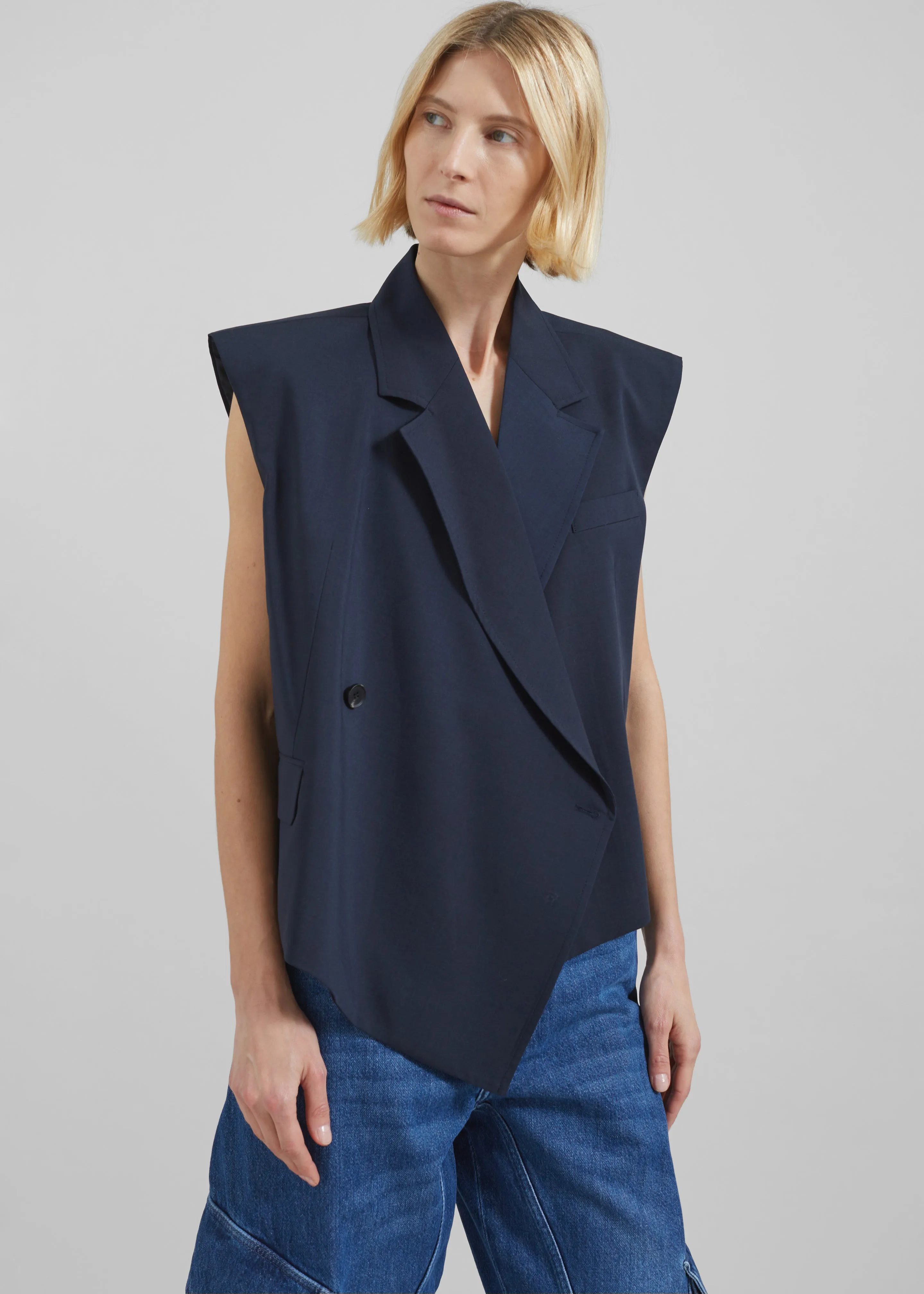 Alia Boxy Vest - Navy sold by Frankie Shop product image thumbnail 5