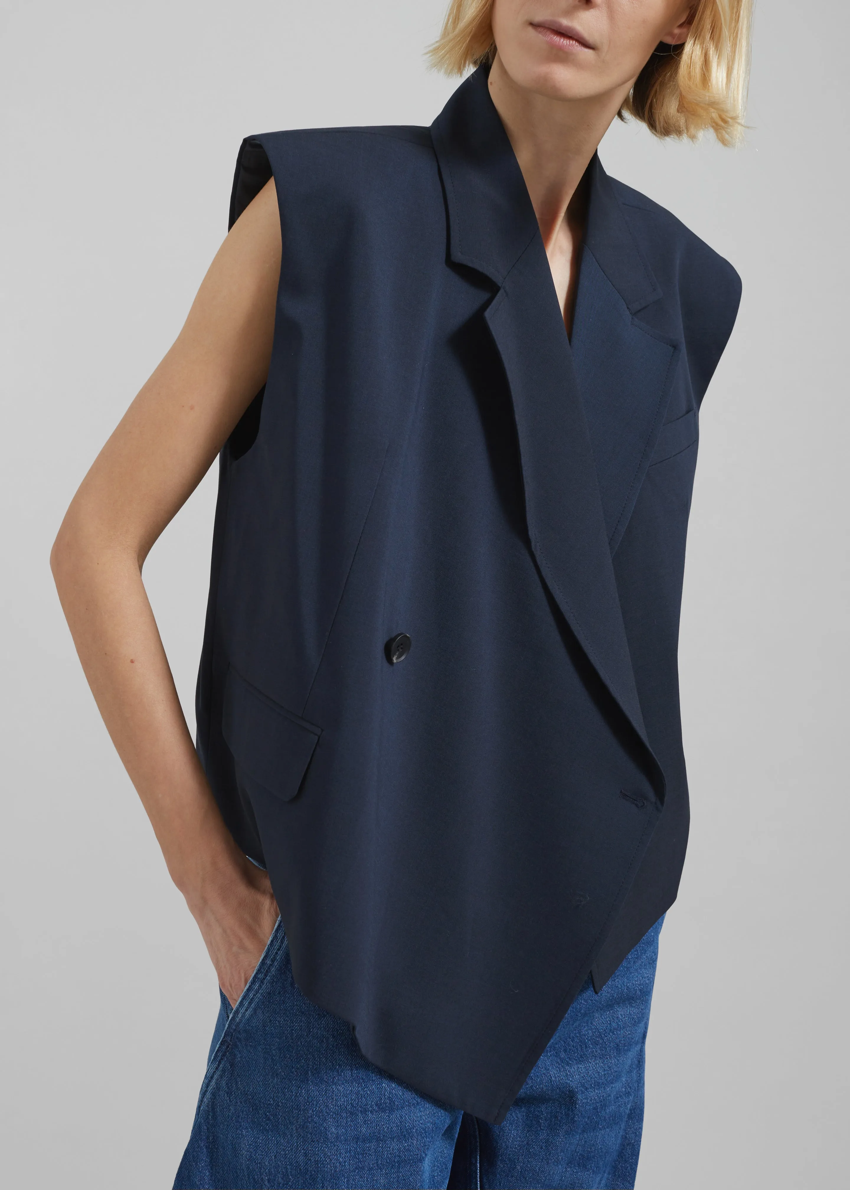 Alia Boxy Vest - Navy sold by Frankie Shop product image thumbnail 2