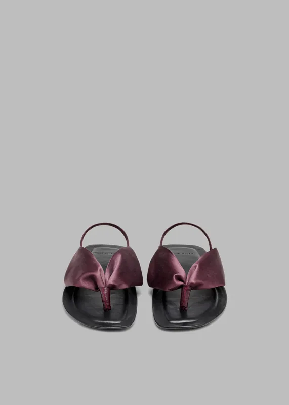 Loulou Studio Zila Slingback Flat Sandals - Midnight Bordeaux sold by Frankie Shop