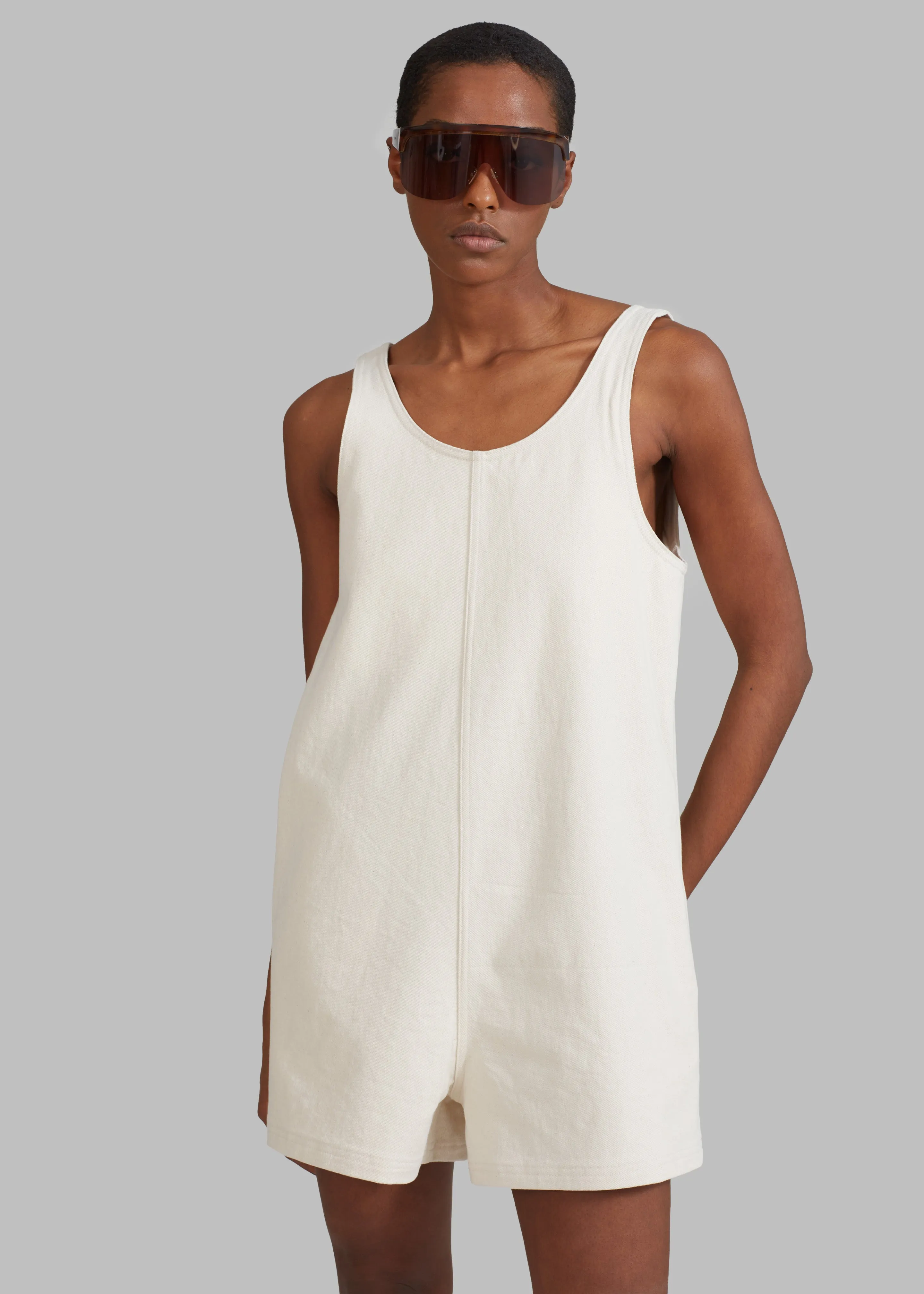 Claris Twill Romper - Cream sold by Frankie Shop product image thumbnail 3