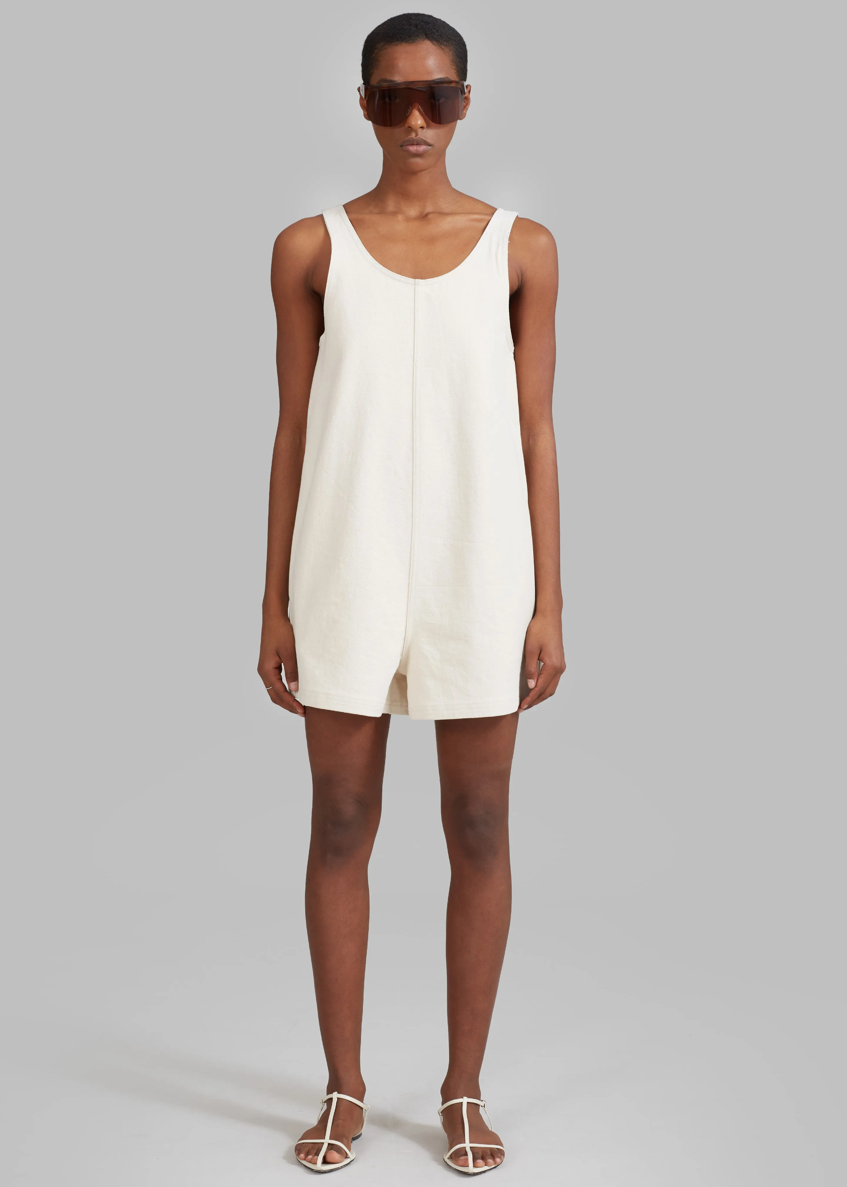 Claris Twill Romper - Cream sold by Frankie Shop product image thumbnail 4