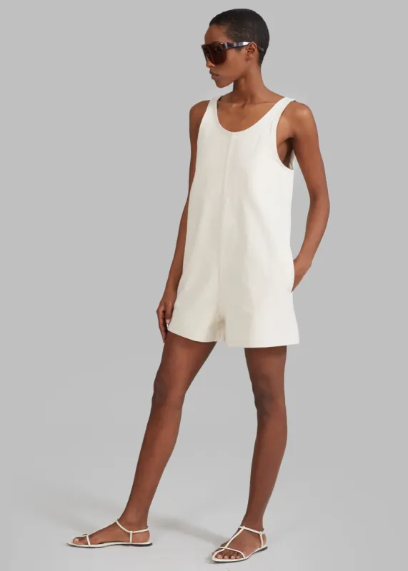 Claris Twill Romper - Cream sold by Frankie Shop
