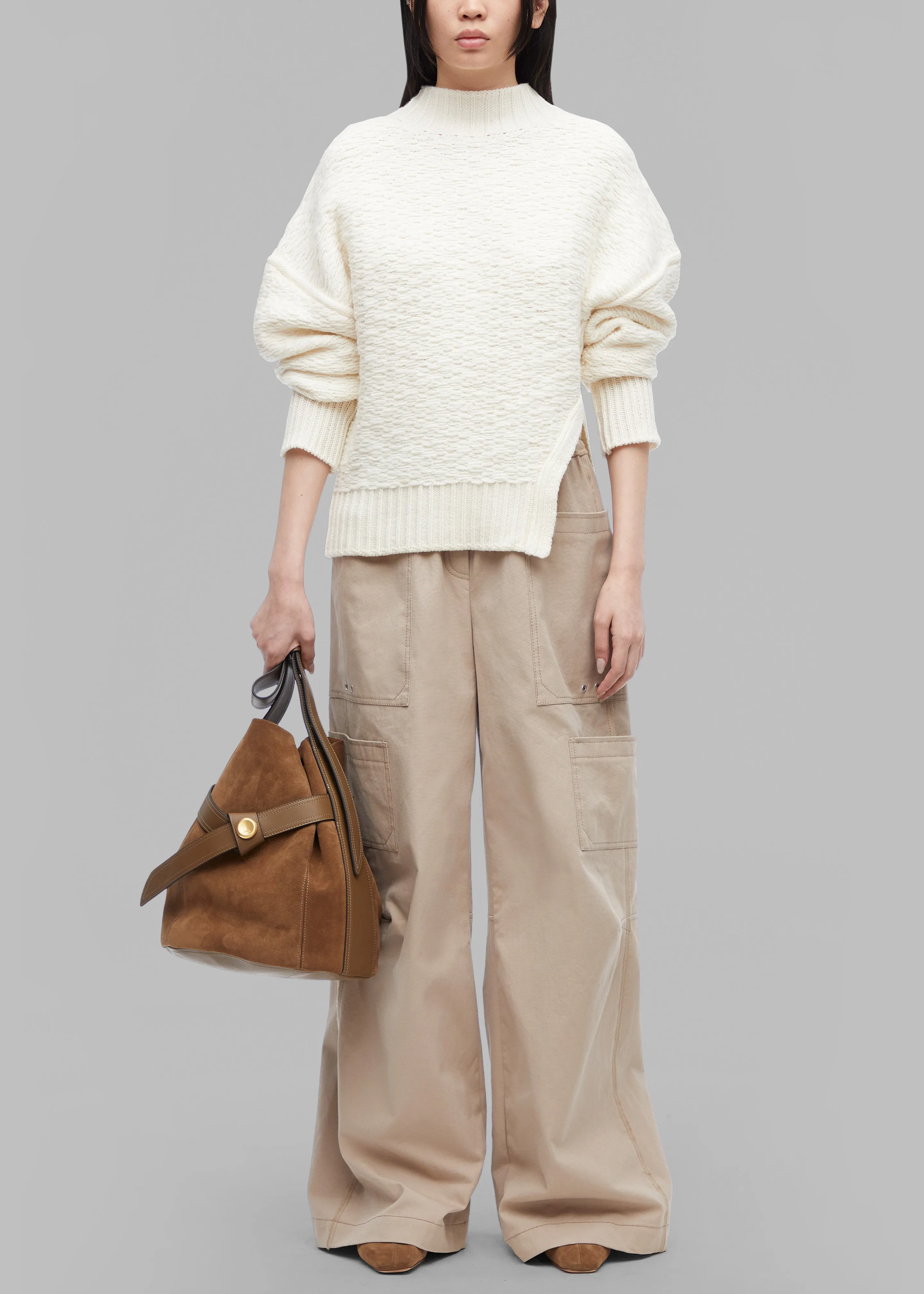 3.1 Phillip Lim Wool Jacquard Turtleneck Sweater - Ivory sold by Frankie Shop