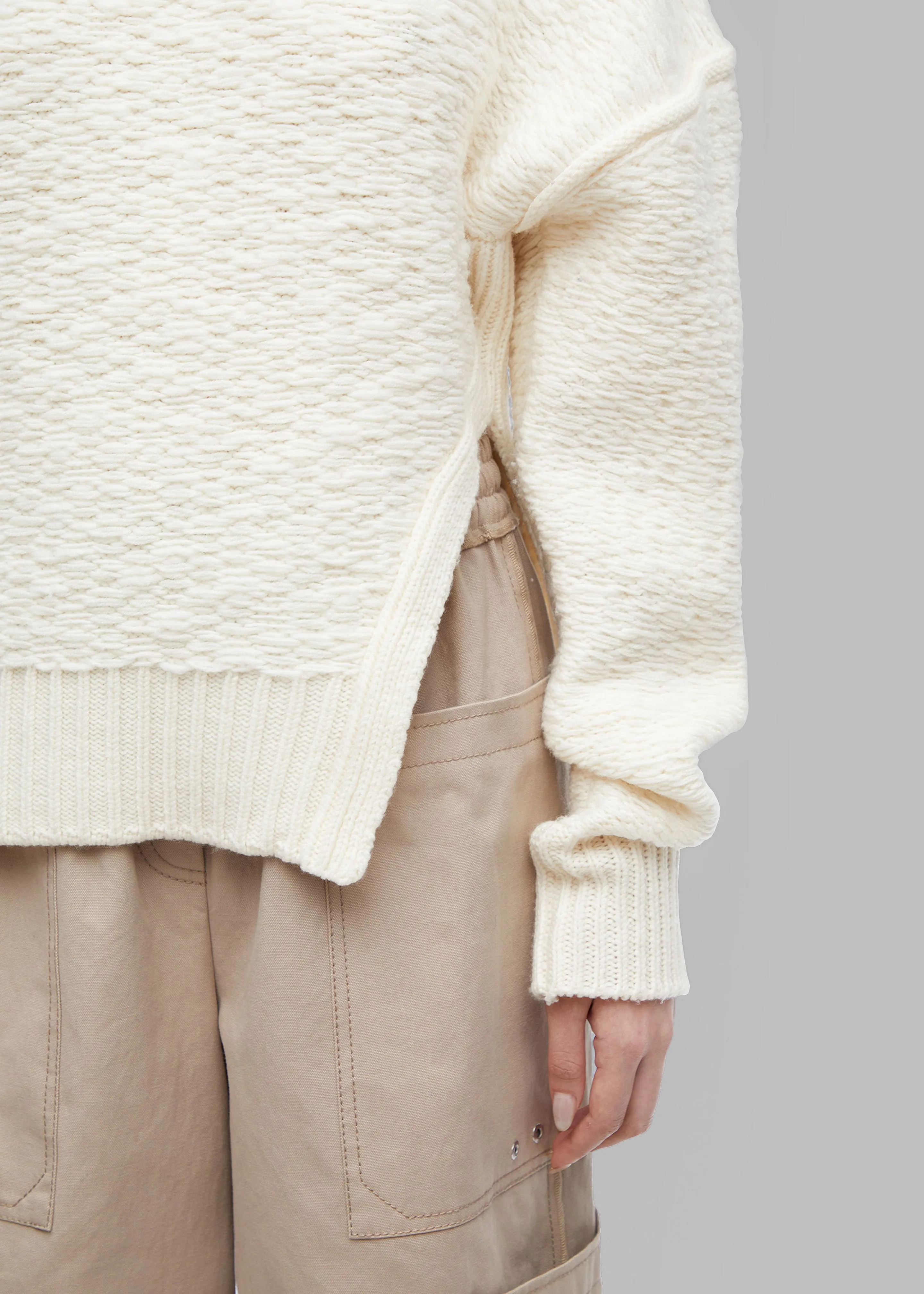 3.1 Phillip Lim Wool Jacquard Turtleneck Sweater - Ivory sold by Frankie Shop product image thumbnail 3