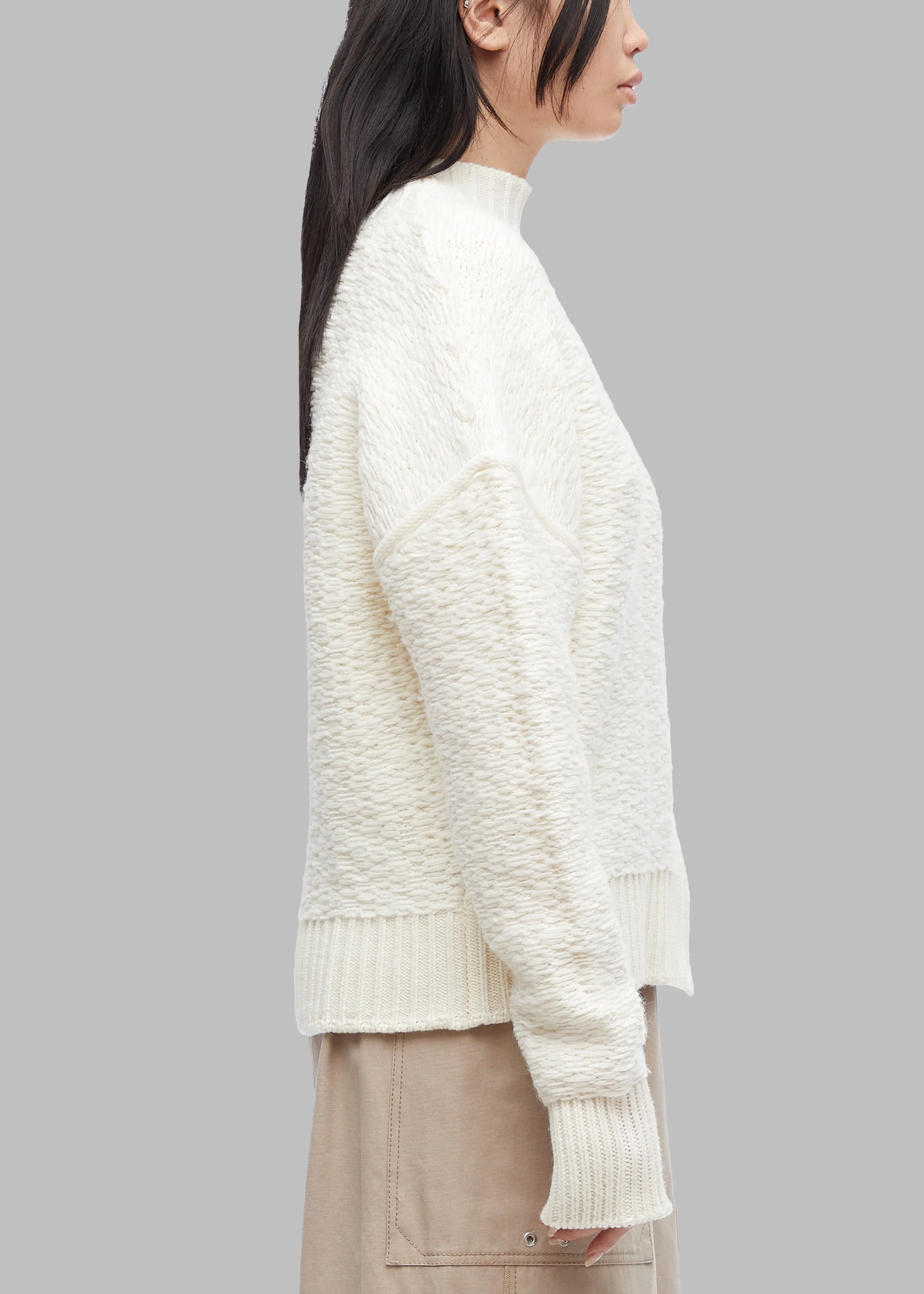 3.1 Phillip Lim Wool Jacquard Turtleneck Sweater - Ivory sold by Frankie Shop product image thumbnail 5