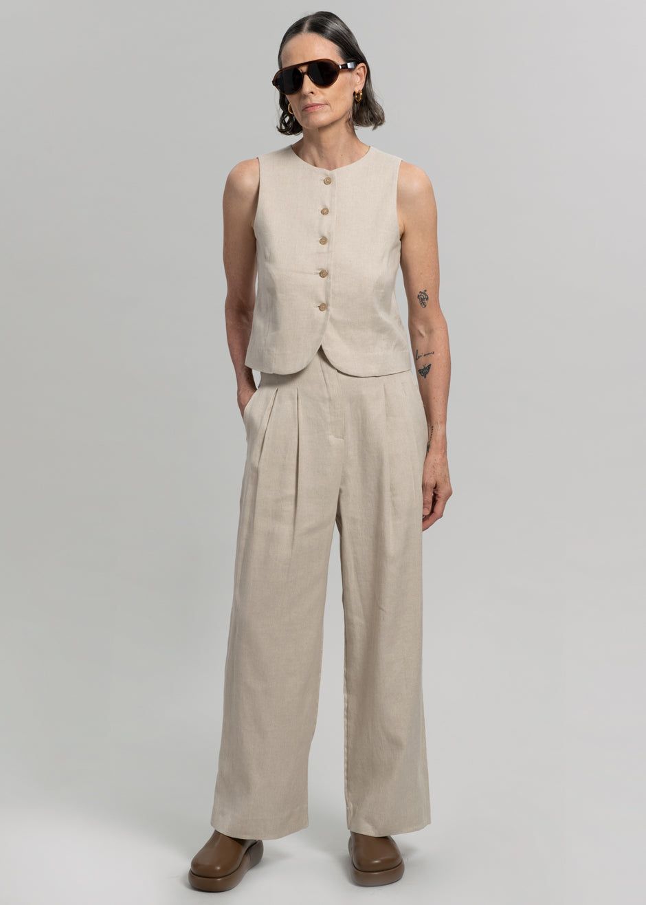 Maria Linen Vest - Beige sold by Frankie Shop product image thumbnail 12