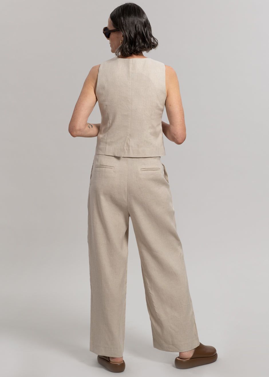 Maria Linen Vest - Beige sold by Frankie Shop product image thumbnail 13