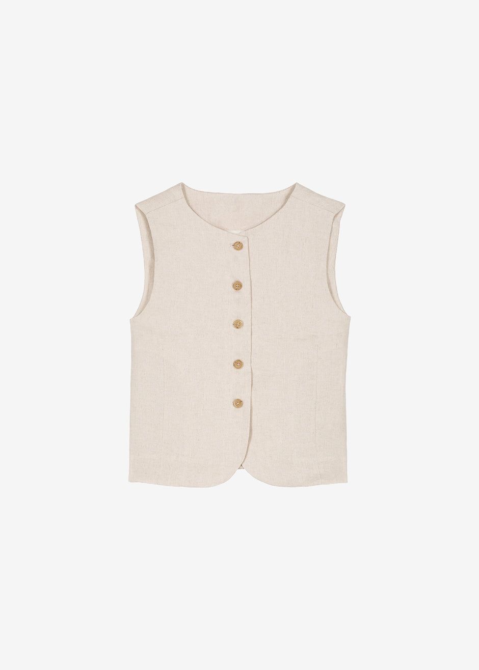 Maria Linen Vest - Beige sold by Frankie Shop product image thumbnail 11