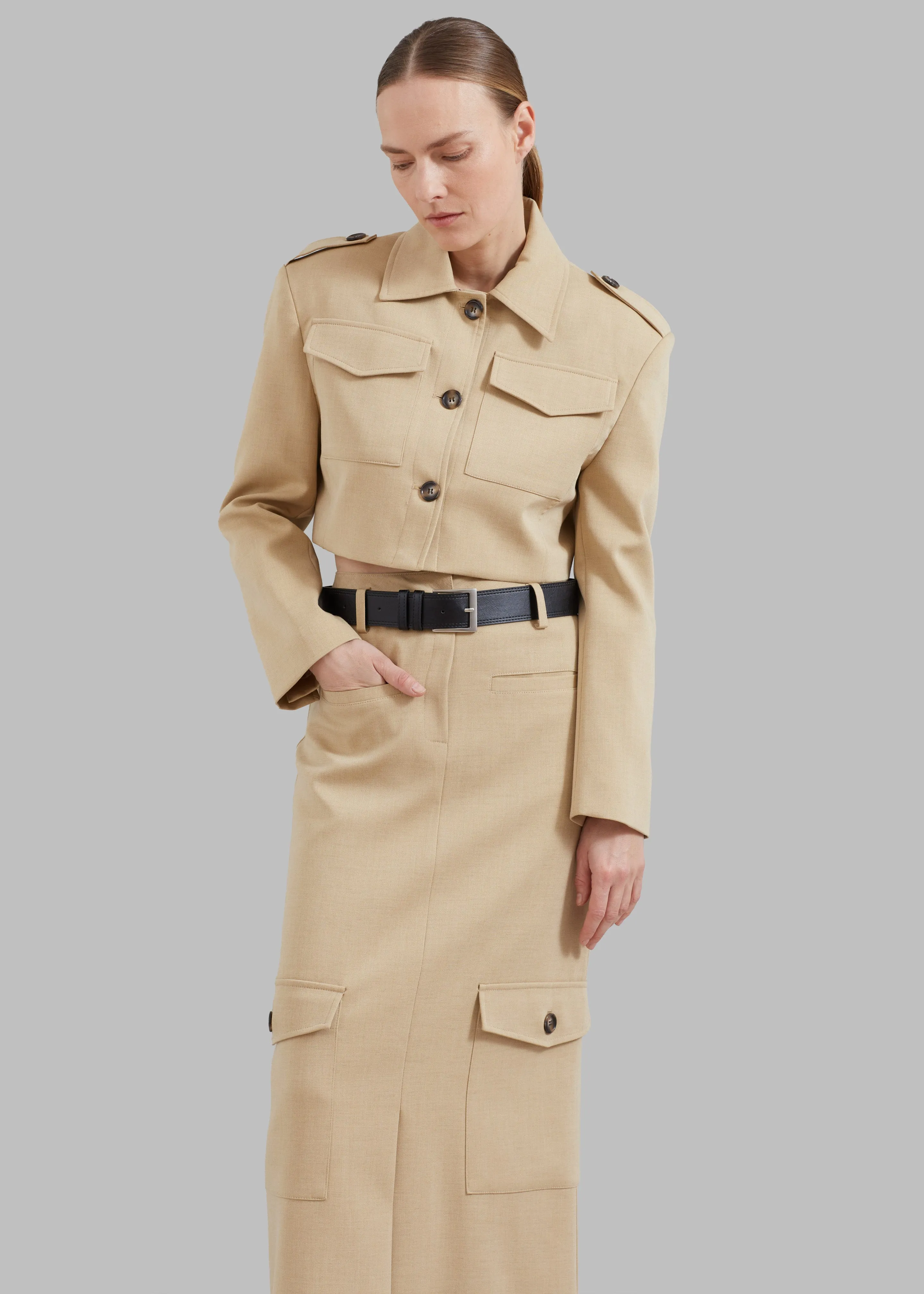 Eden Cropped Cargo Jacket - Beige sold by Frankie Shop product image thumbnail 2