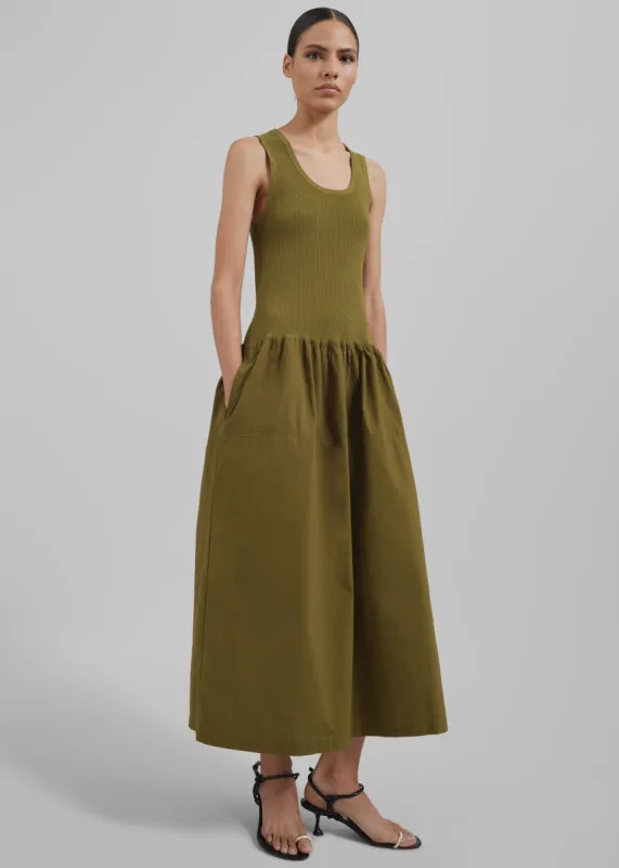 Proenza Schouler White Label Malia Dress In Peached Poplin - Olive made by Proenza Schouler