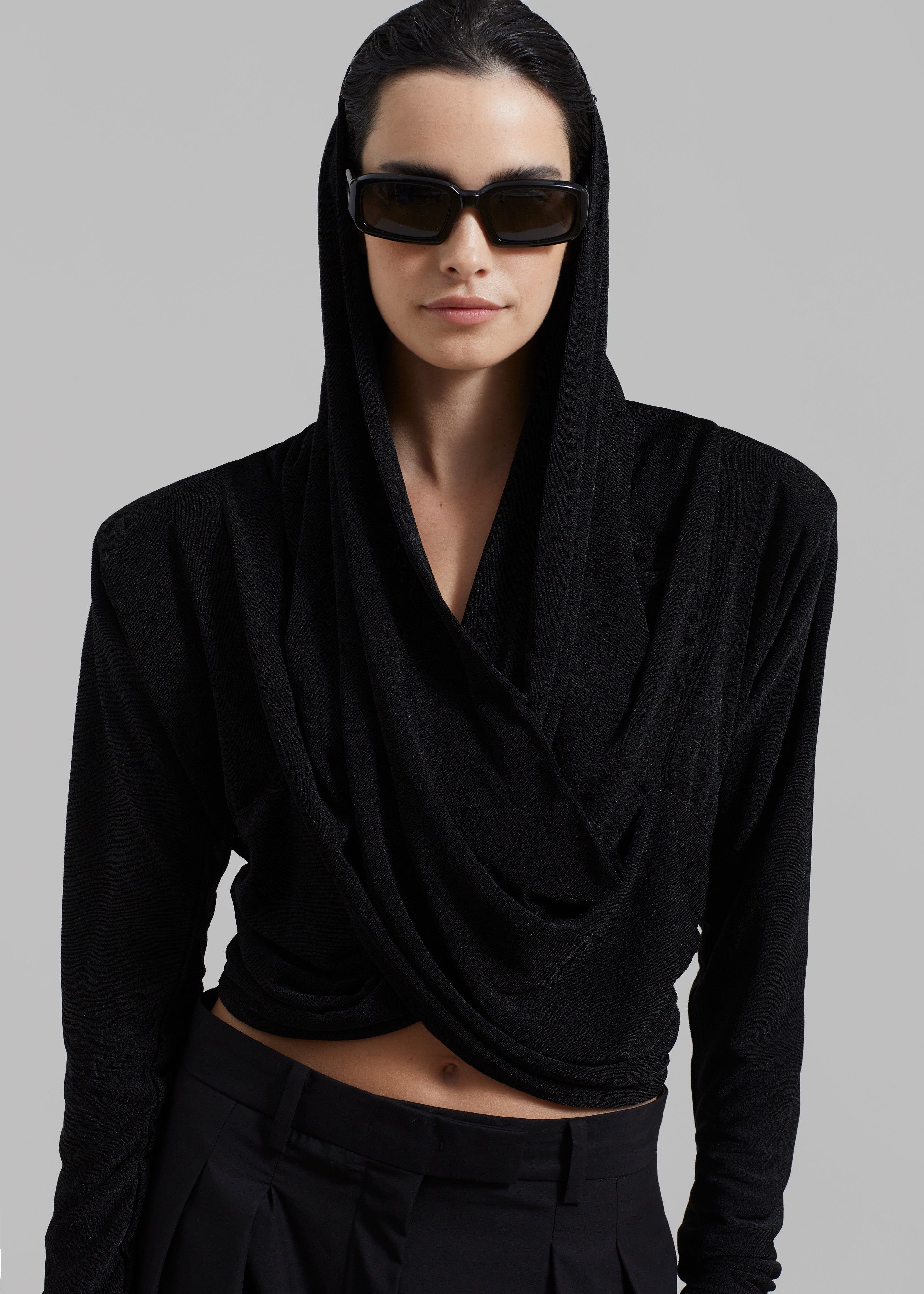 ROTATE Slinky Hooded Top - Black sold by Frankie Shop product image thumbnail 7