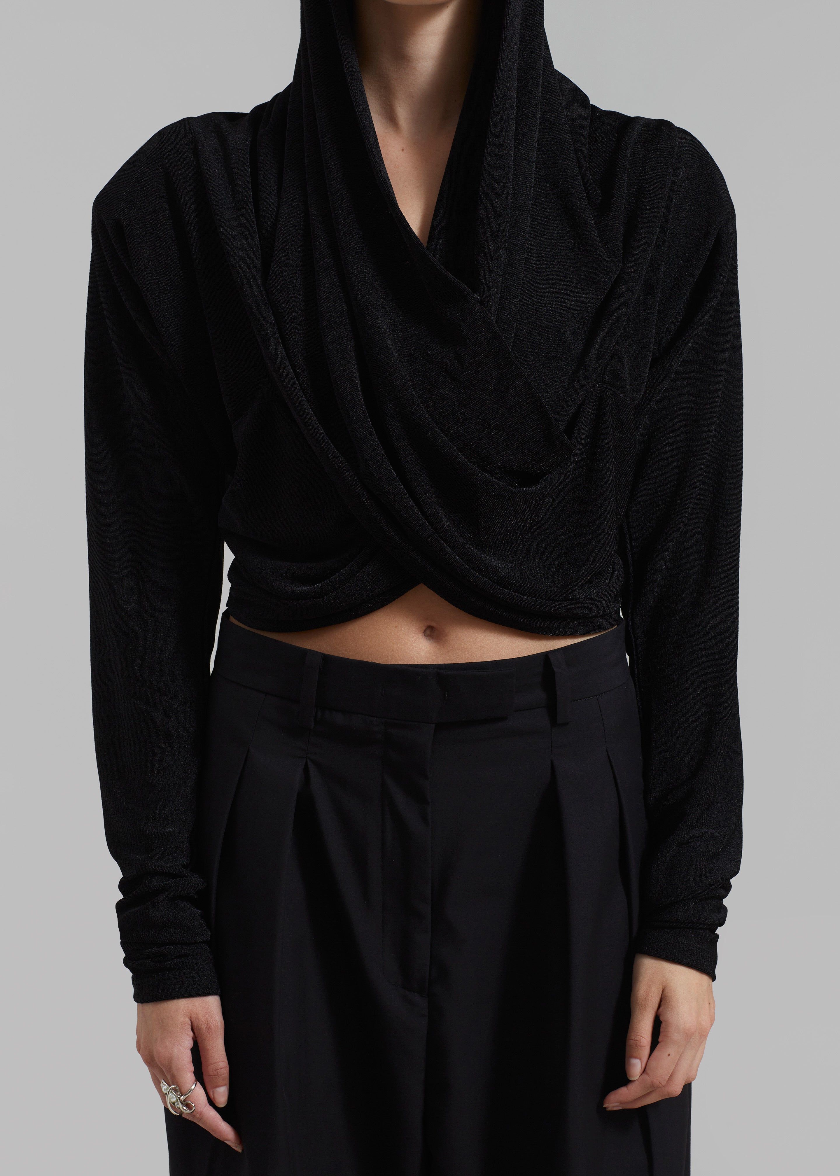 ROTATE Slinky Hooded Top - Black sold by Frankie Shop product image thumbnail 4