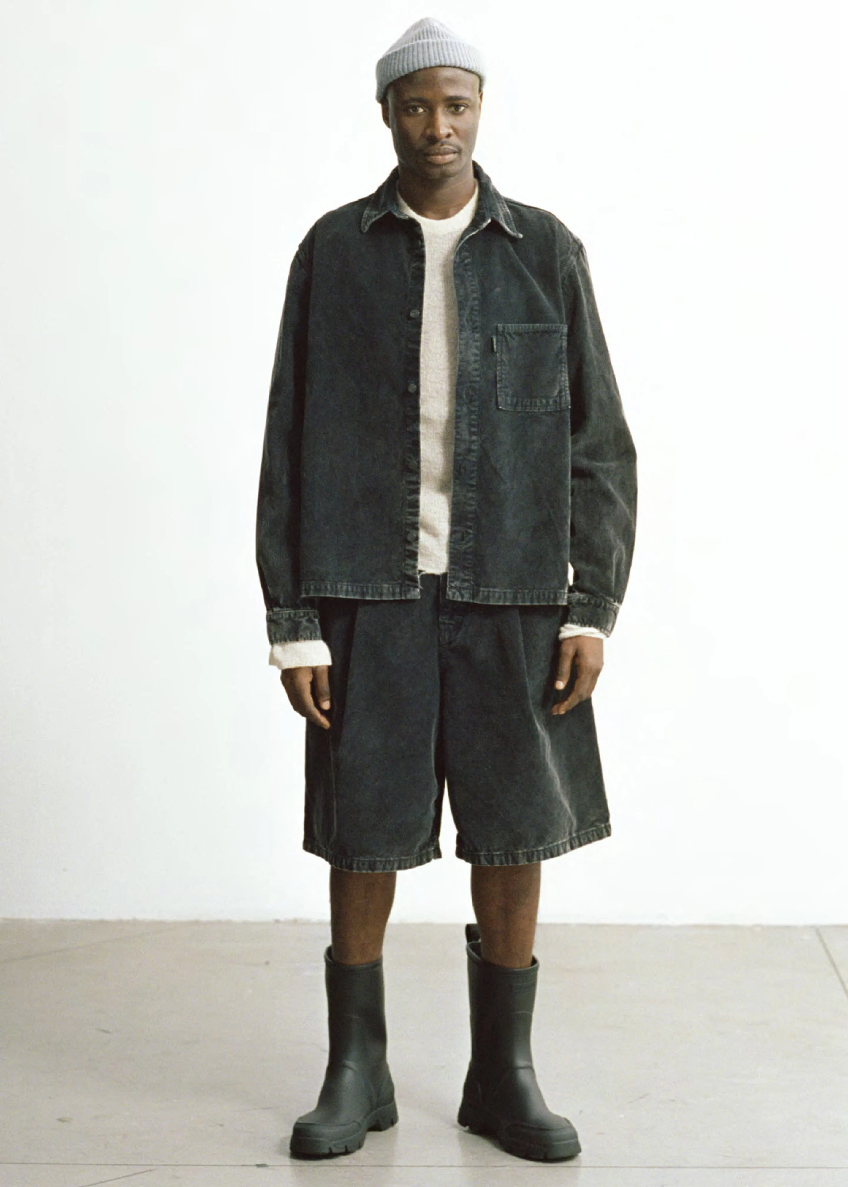 Haikure Bruce Velvet Shorts - Gray sold by Frankie Shop product image thumbnail 4