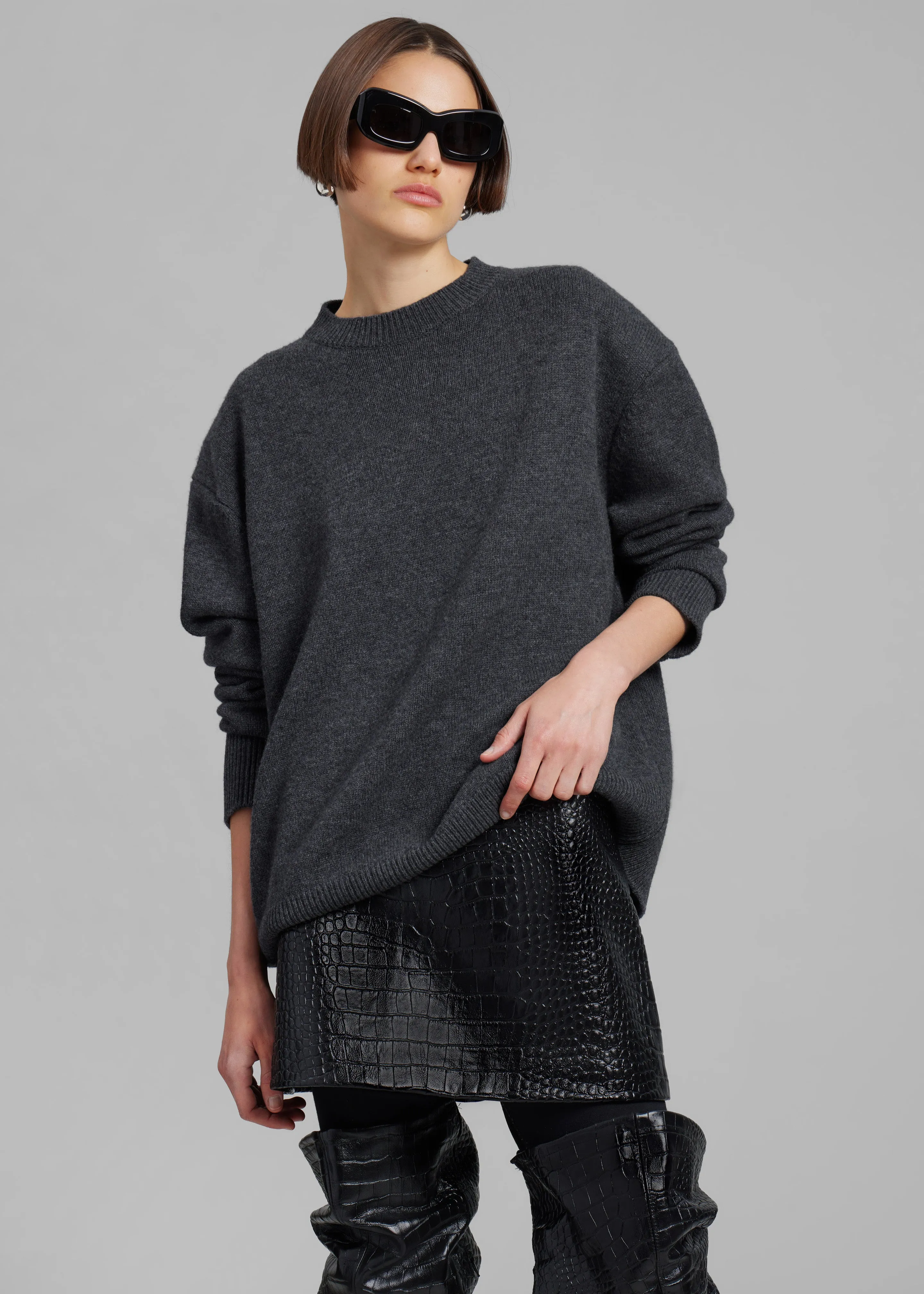 Mary Croc-Effect Mini Skirt - Black sold by Frankie Shop product image thumbnail 3