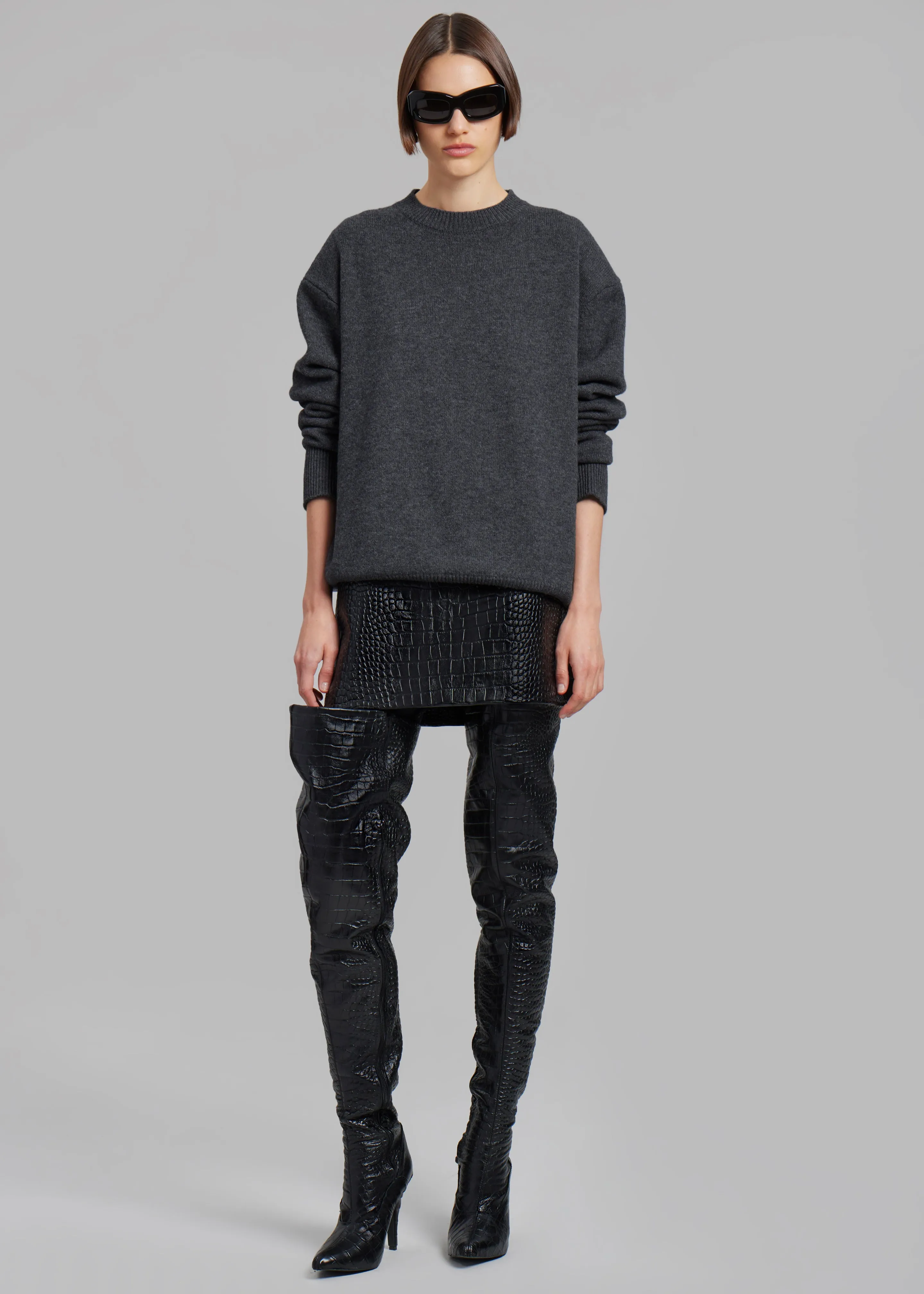 Mary Croc-Effect Mini Skirt - Black sold by Frankie Shop product image thumbnail 2