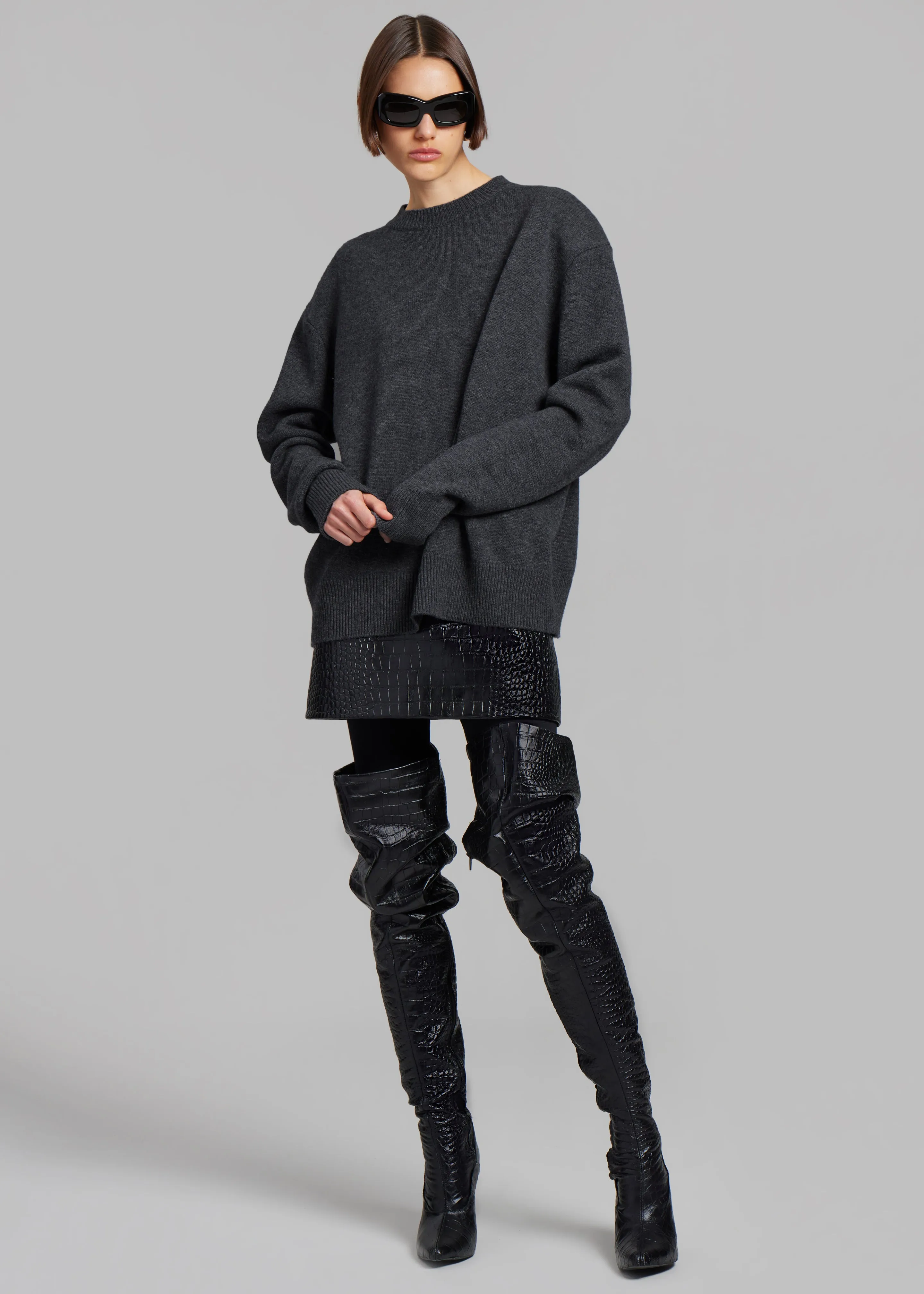 Mary Croc-Effect Mini Skirt - Black sold by Frankie Shop product image thumbnail 5