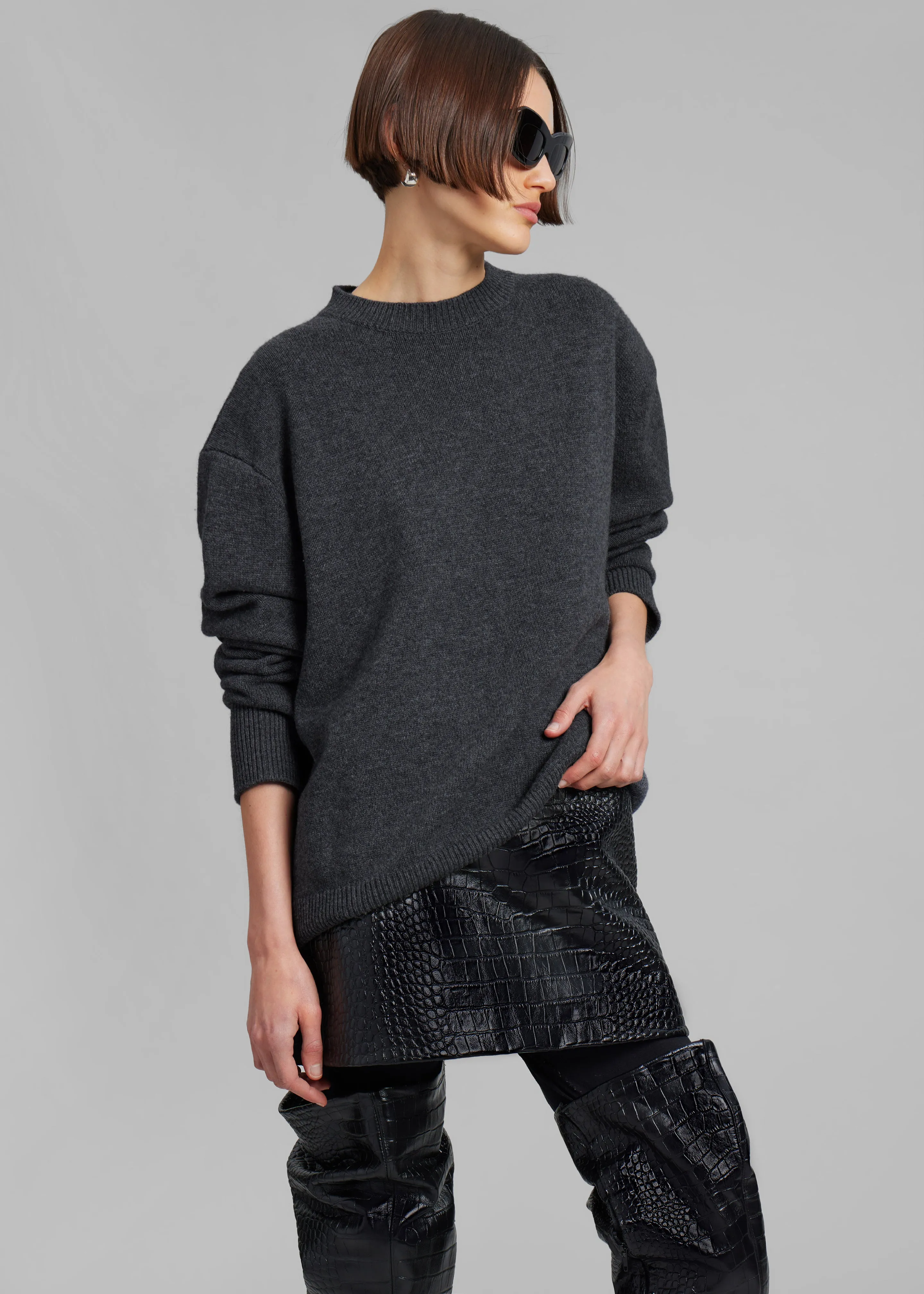 Mary Croc-Effect Mini Skirt - Black sold by Frankie Shop product image thumbnail 4