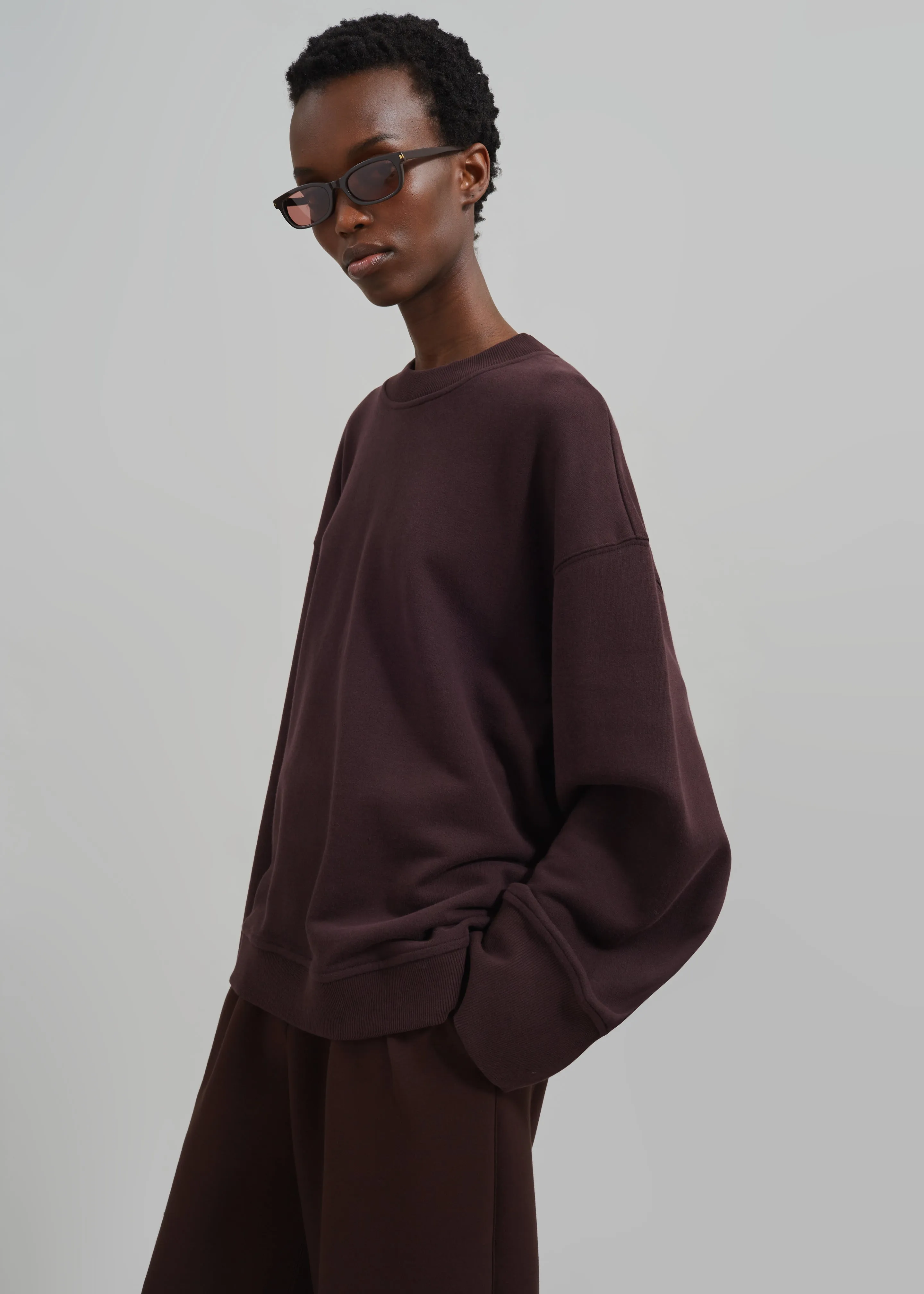 Talia Sweatshirt - Dark Plum sold by Frankie Shop