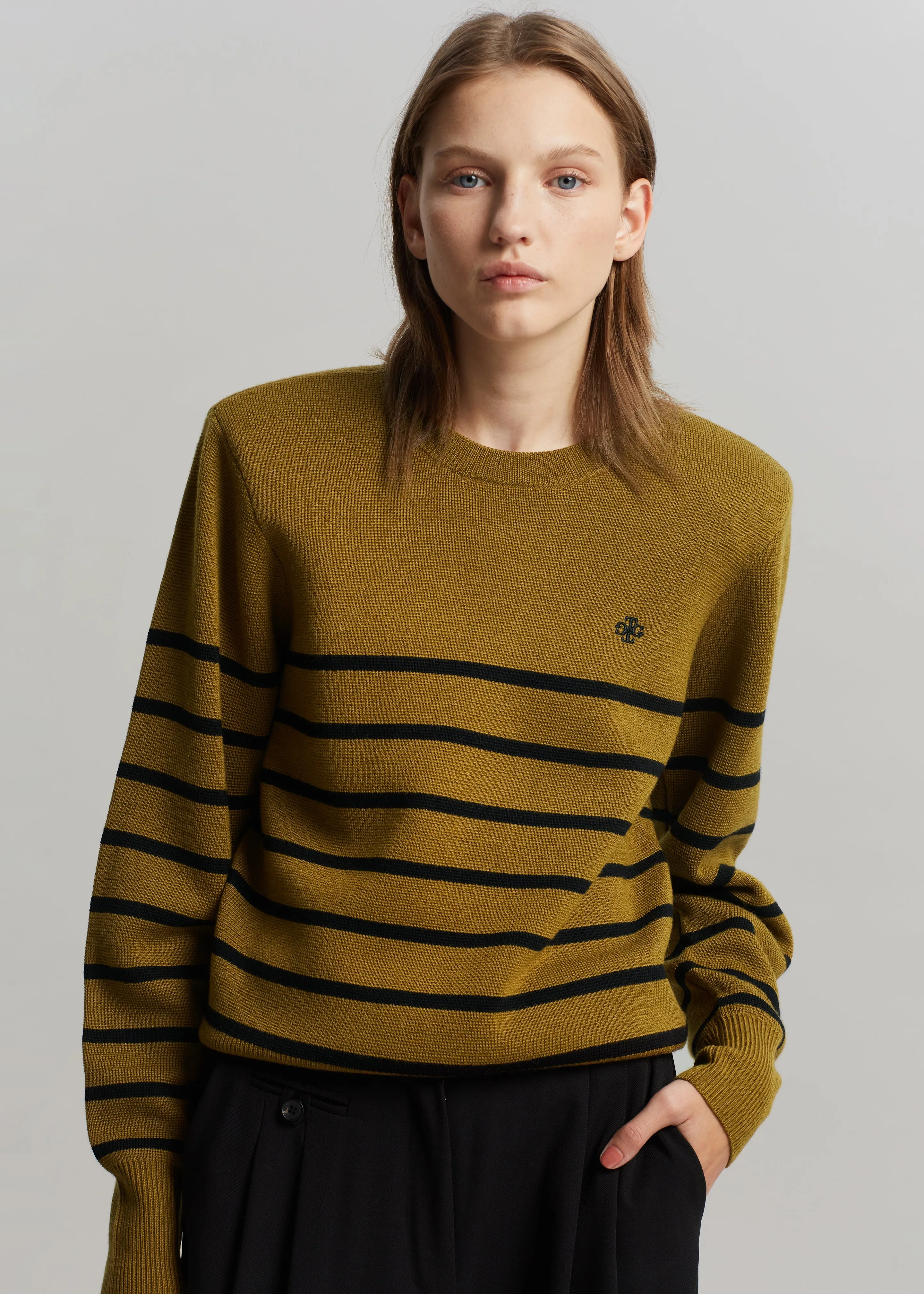 The Garment St Moritz Sweater - Mustard/Black Stripes sold by Frankie Shop product image thumbnail 4