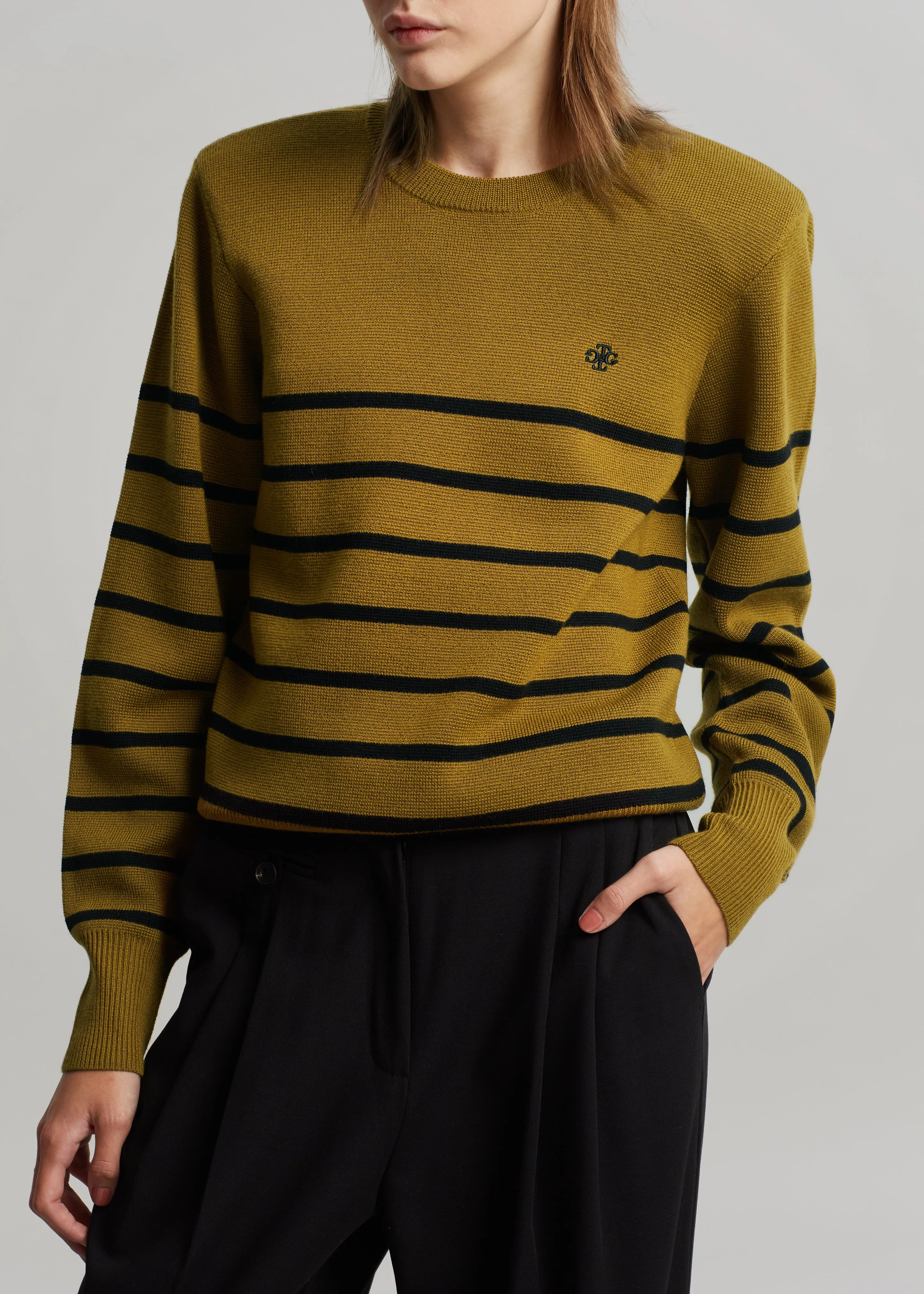 The Garment St Moritz Sweater - Mustard/Black Stripes sold by Frankie Shop product image thumbnail 3