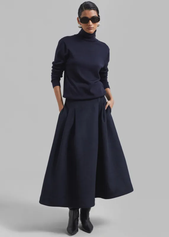 Leila Flared Skirt - Navy sold by Frankie Shop
