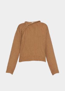 JW Anderson Asymmetrical Zip Neckline Jumper - Camel | Parallel
