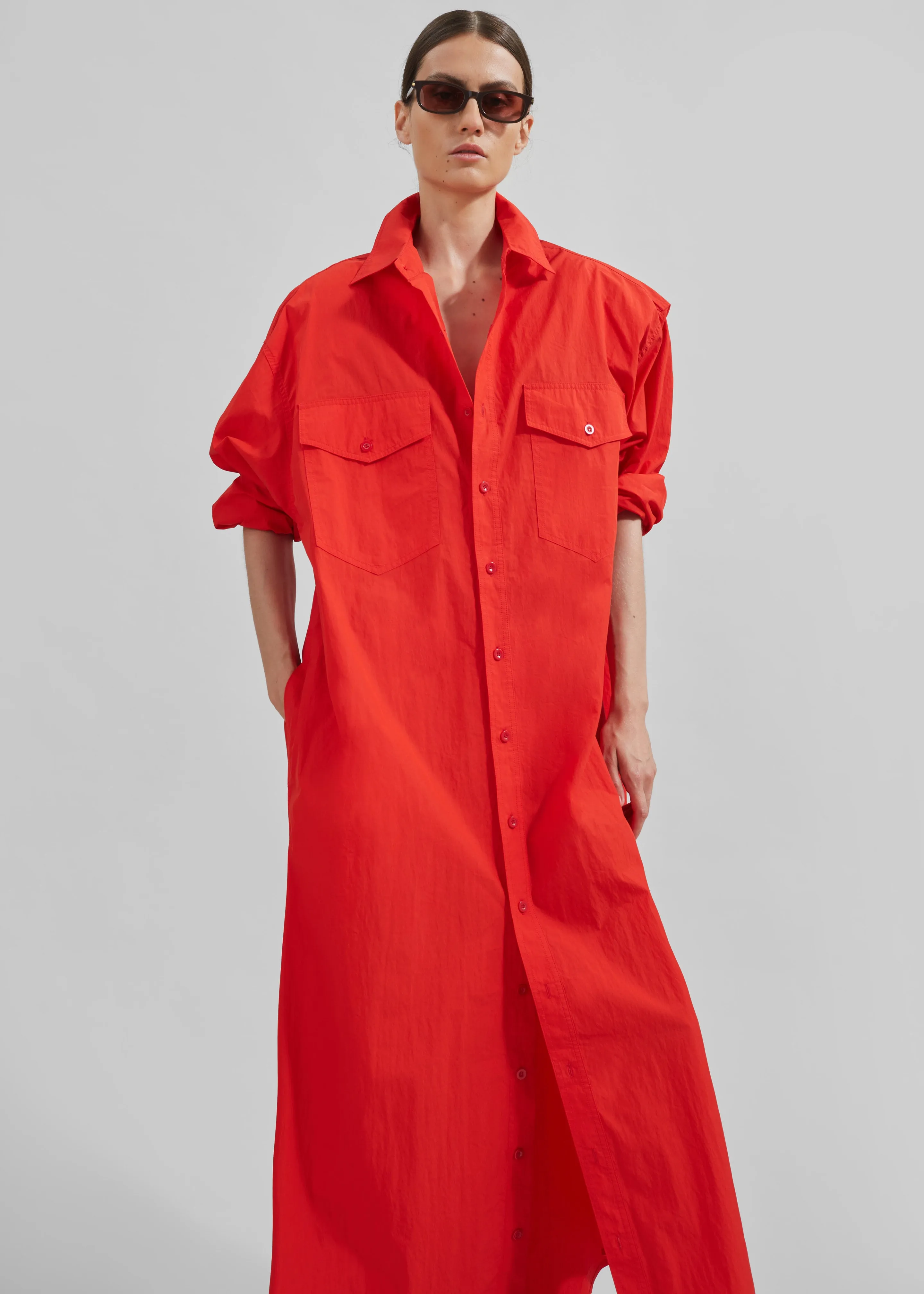 Lia Button Up Dress - Red sold by Frankie Shop product image thumbnail 2