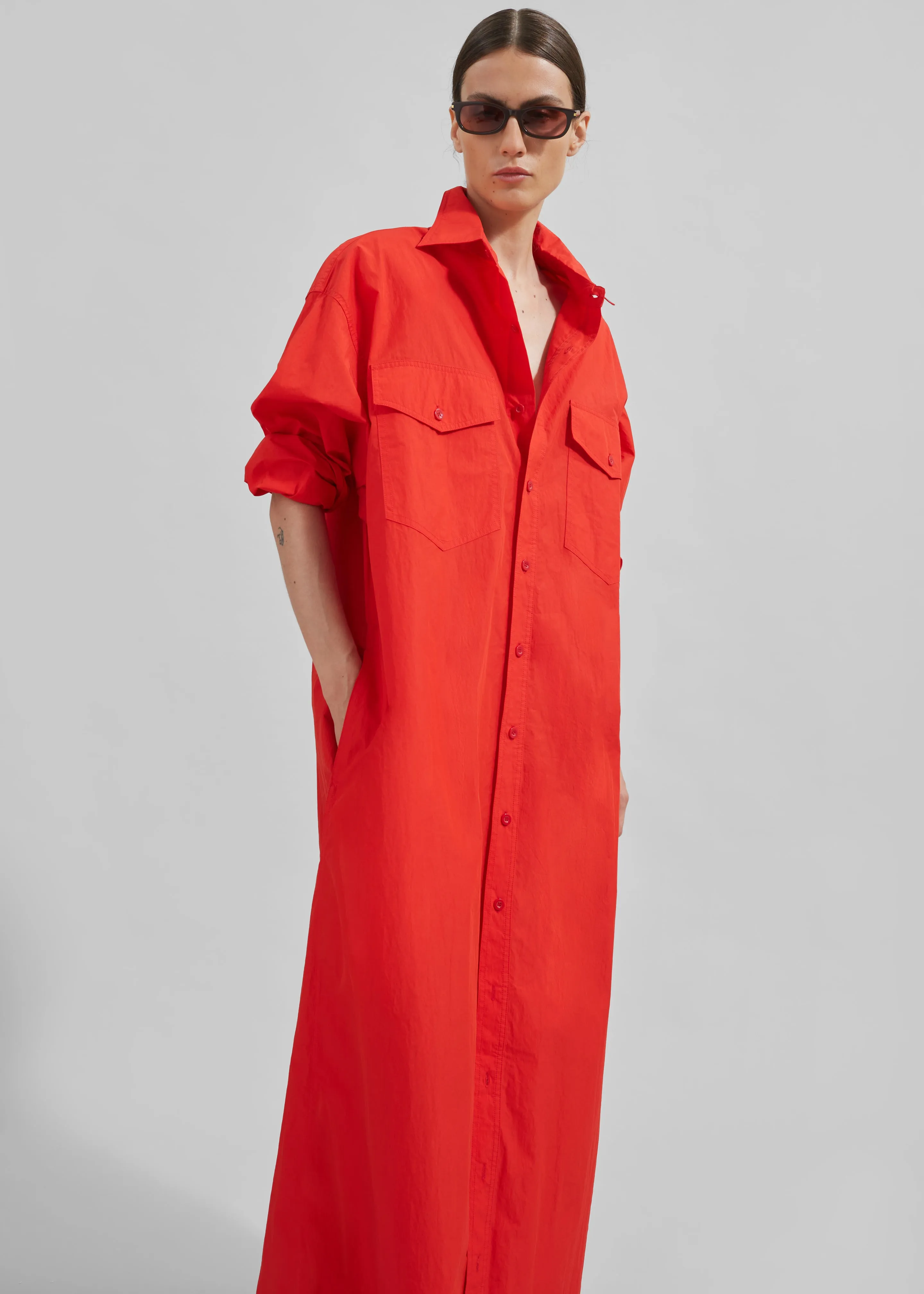 Lia Button Up Dress - Red sold by Frankie Shop product image thumbnail 5