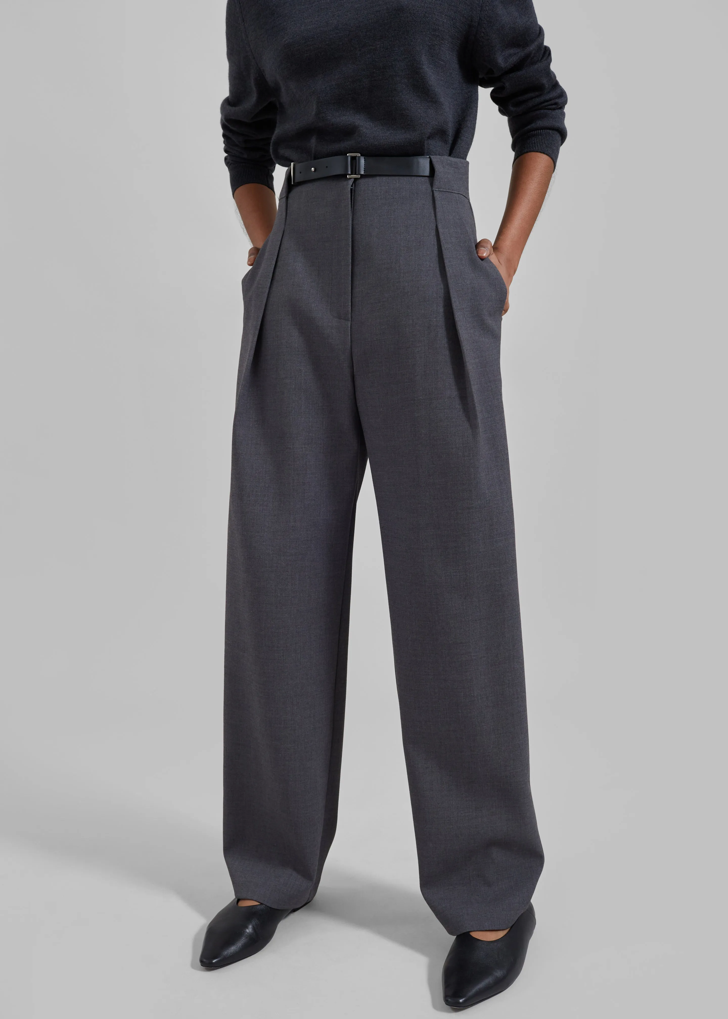 Corinne Belted Pants - Charcoal sold by Frankie Shop product image thumbnail 3