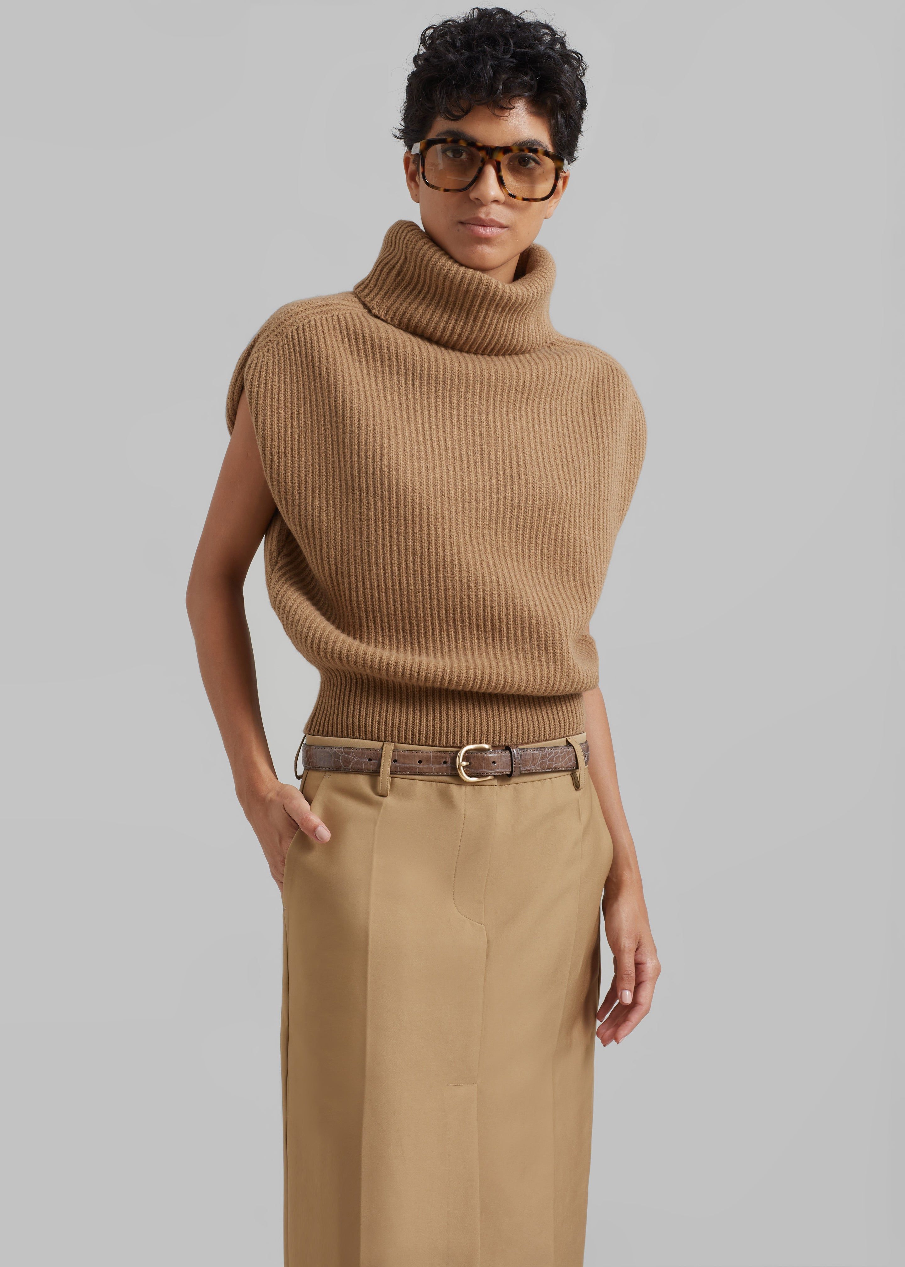 Lana Sleeveless Turtleneck - Camel sold by Frankie Shop product image thumbnail 5