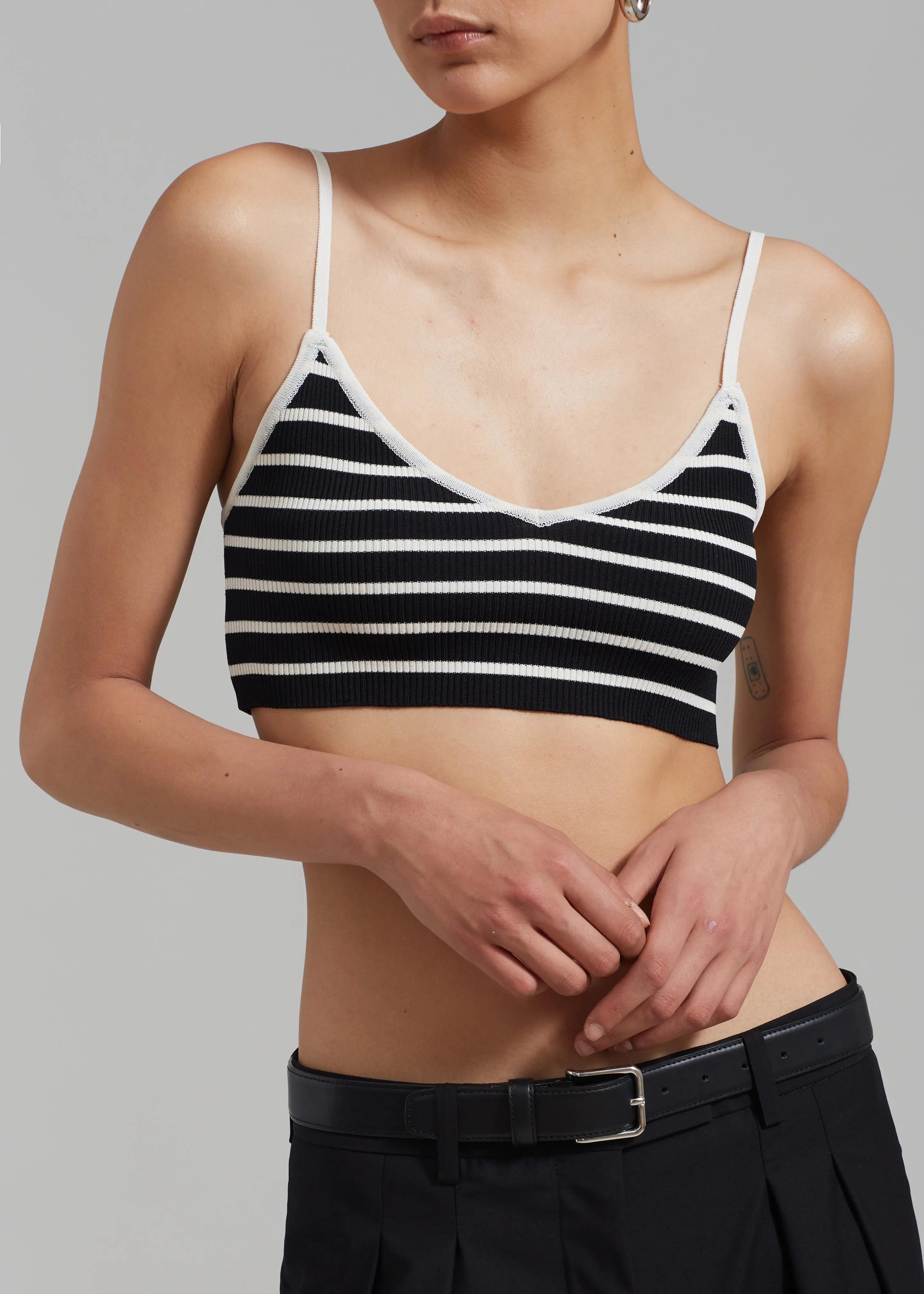 Jade Knit Bralette - White Stripe sold by Frankie Shop product image thumbnail 2