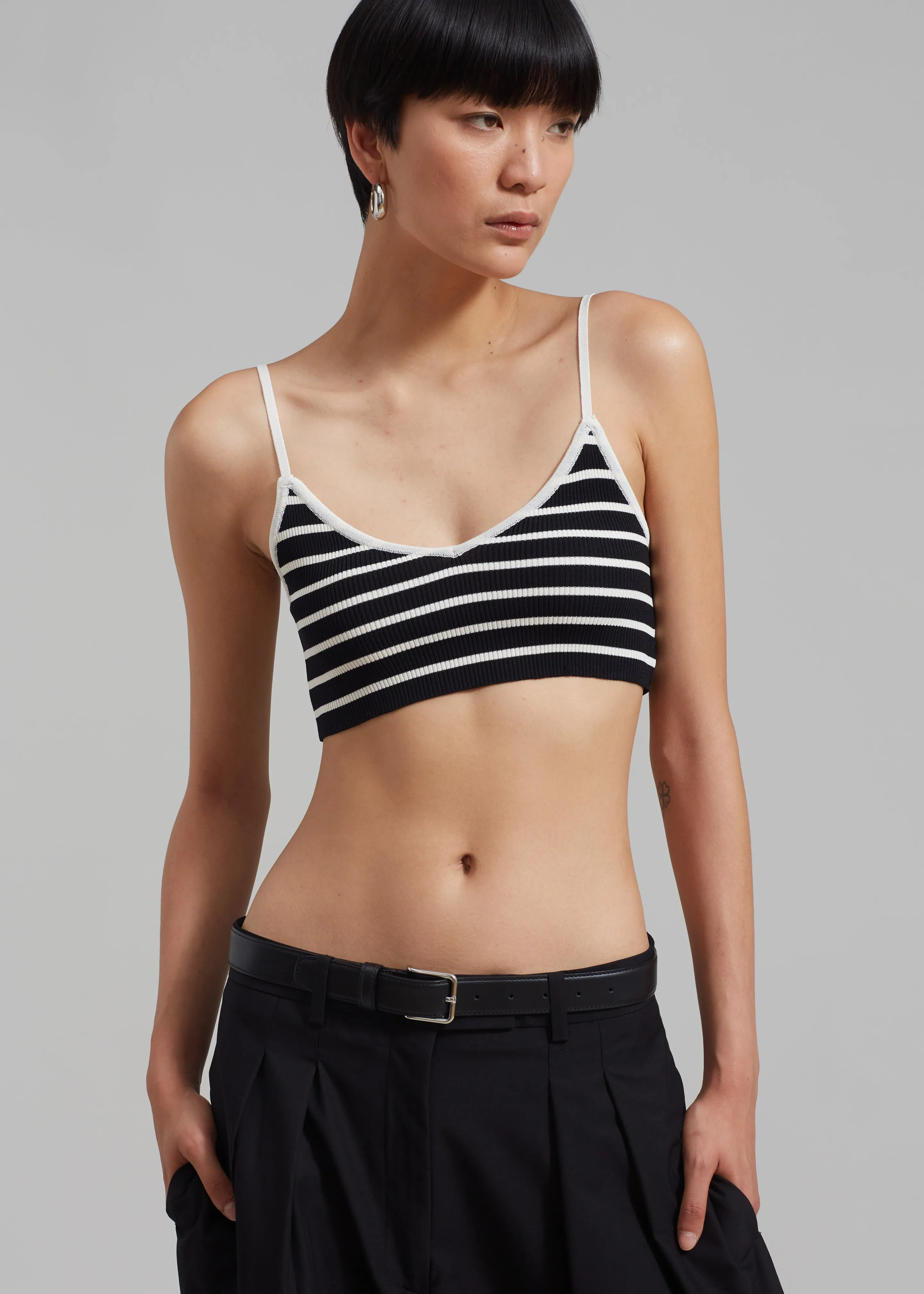 Jade Knit Bralette - White Stripe sold by Frankie Shop