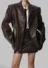 Alessandra Faux Leather Blazer - Brown sold by Frankie Shop