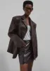 Alessandra Faux Leather Blazer - Brown sold by Frankie Shop