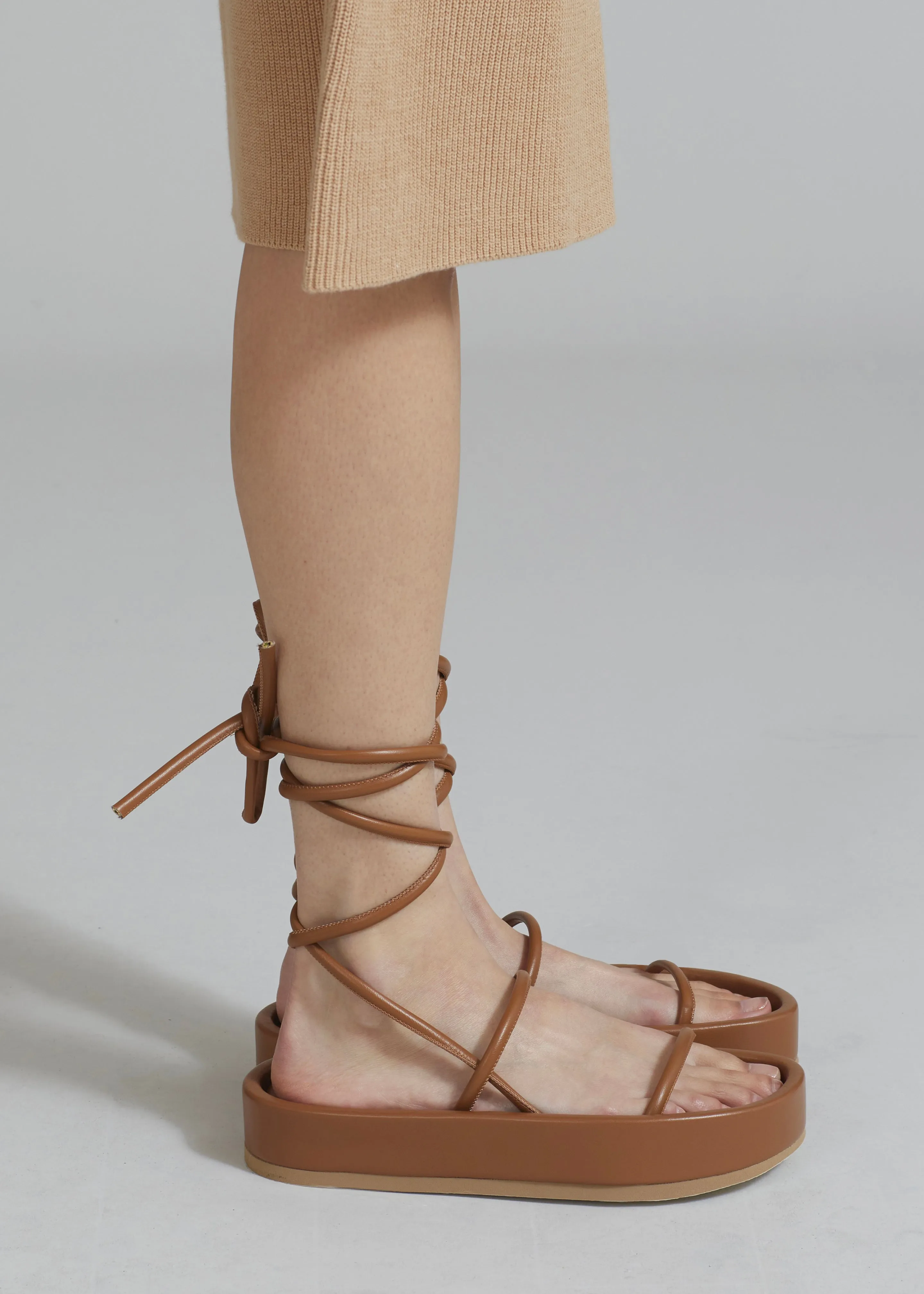 Ilio Smeraldo Pritika 01 Lace Up Sandal - Cinnamon sold by Frankie Shop
