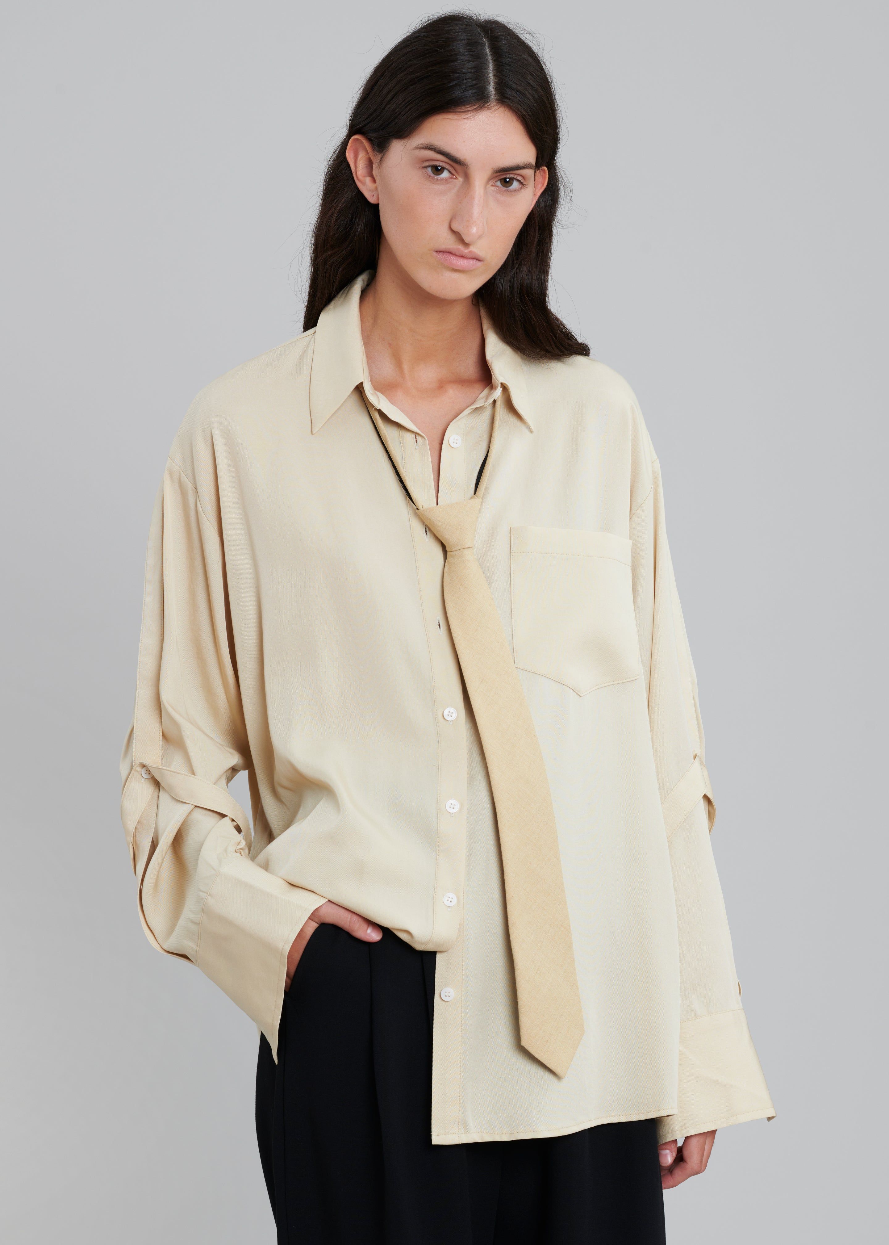 Helena Necktie - Beige sold by Frankie Shop product image thumbnail 4