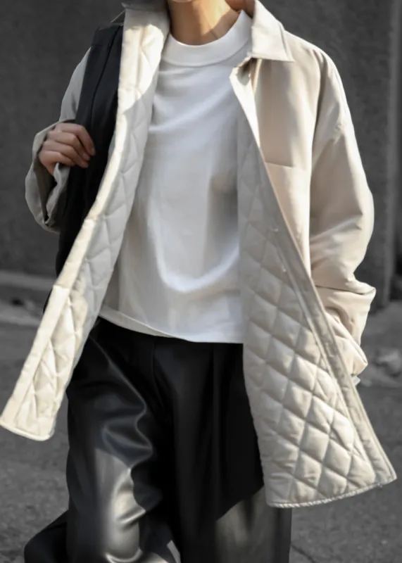 Maine Padded Shirt Jacket - Beige made by Frankie Shop