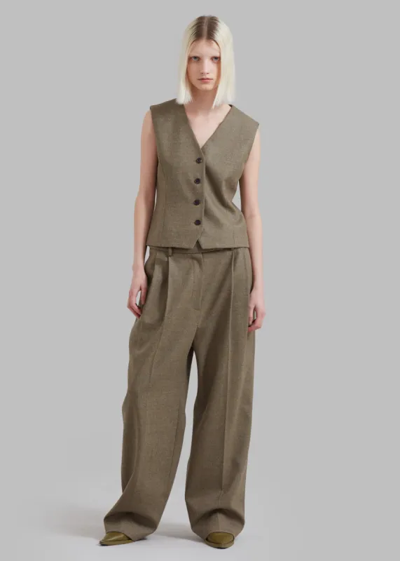 Eleanor Wool Vest - Taupe Melange sold by Frankie Shop
