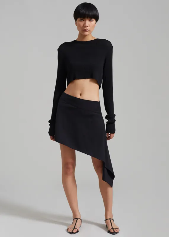 Iris Asymmetrical Mini Skirt - Black sold by Frankie Shop