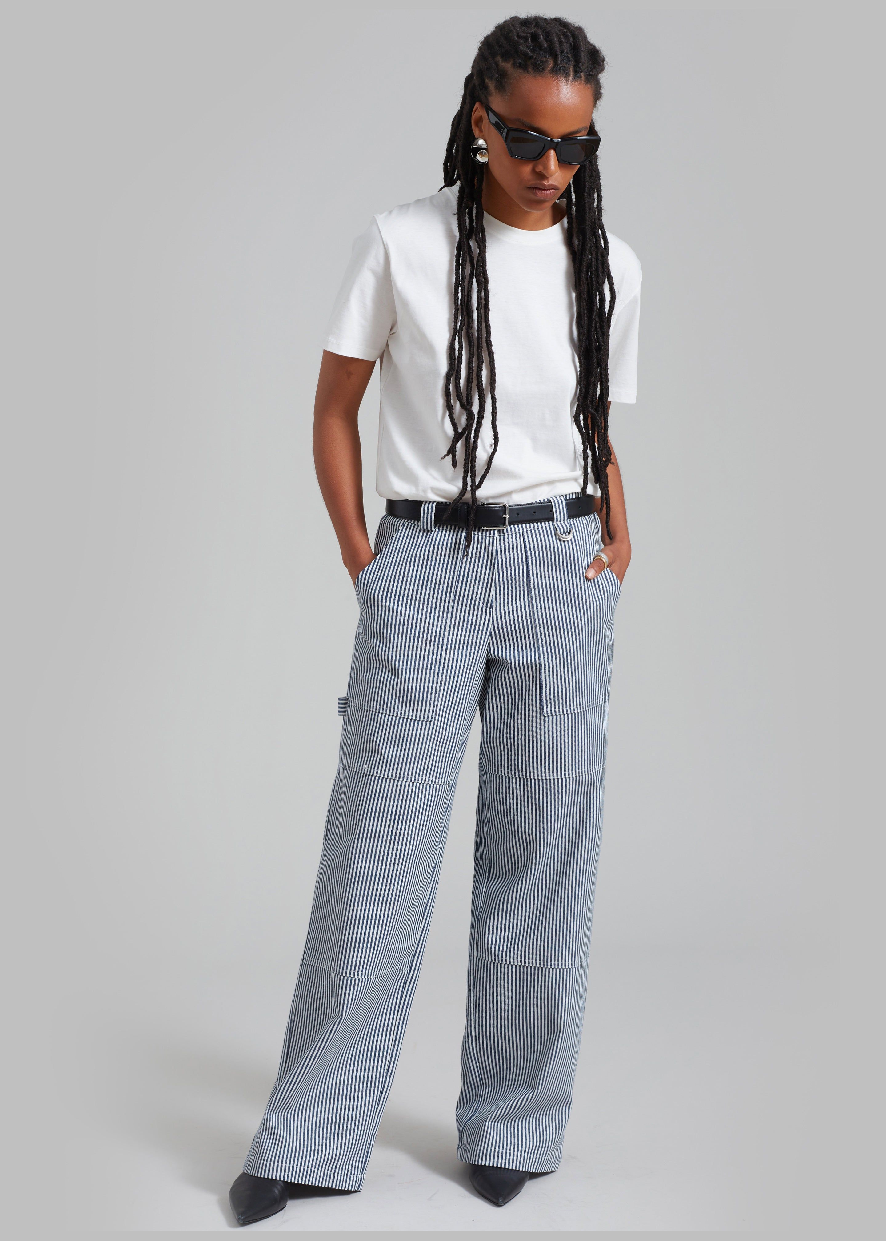 Kendall Pants - Blue Stripe sold by Frankie Shop